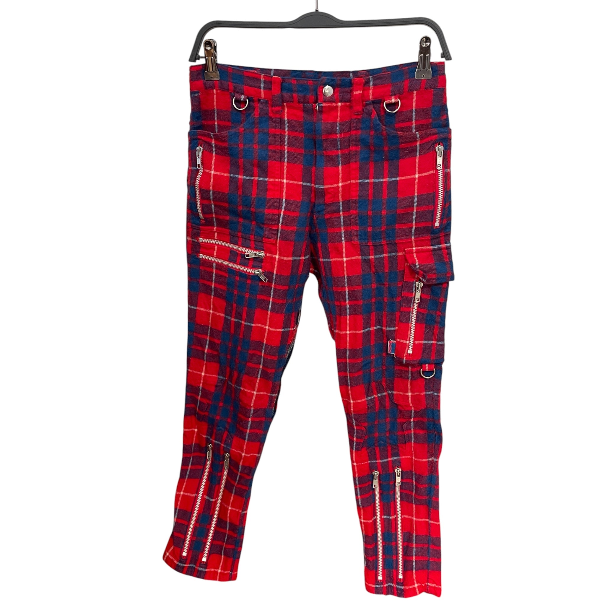 UNDERCOVER/Skinny Pants/M/Plaid/Wool/RED/UNDERCOVER MELTING POT STAR view 1
