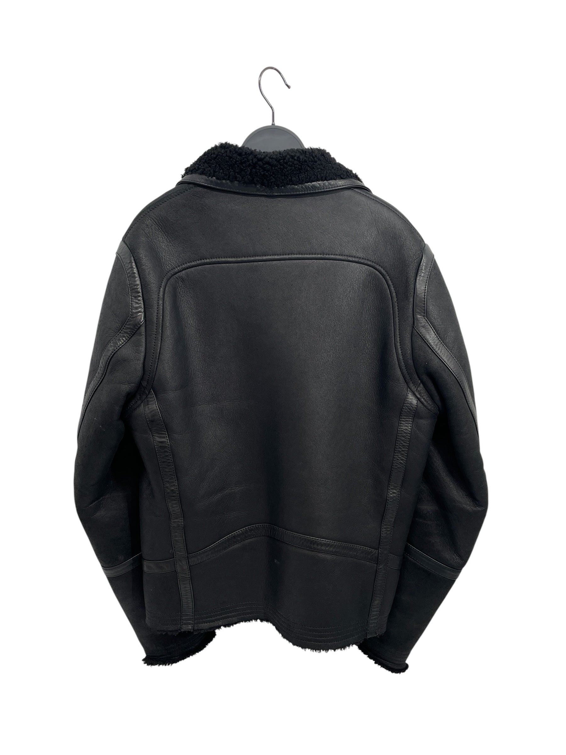 BALMAIN/Jacket/52/Leather/BLK/SHEARLING BIKER JACKET view 2