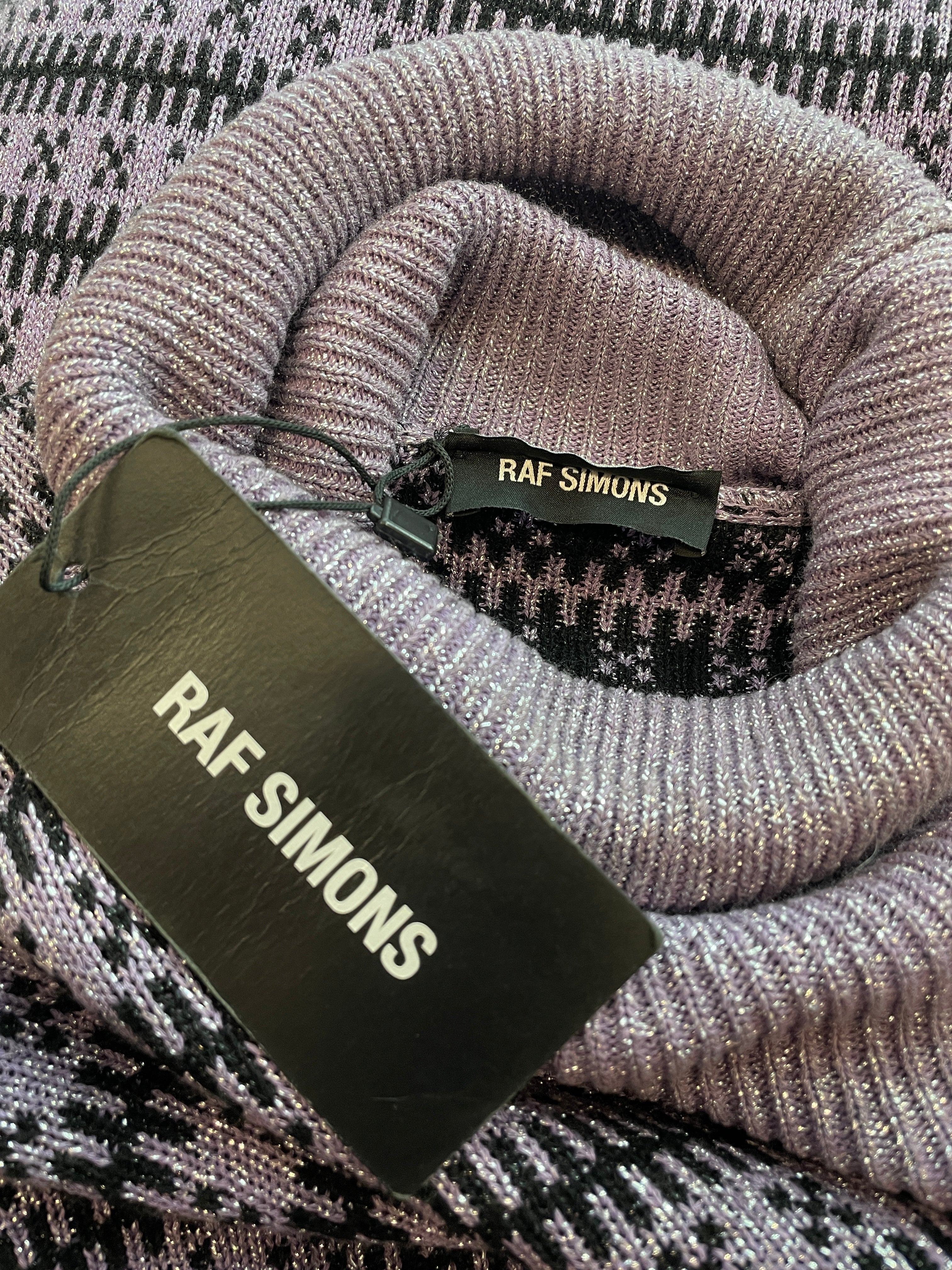 RAF SIMONS/Sweater/44/Polyester/PPL/SPARKLY/TURTLE NECK/EXTRA ARM view 3