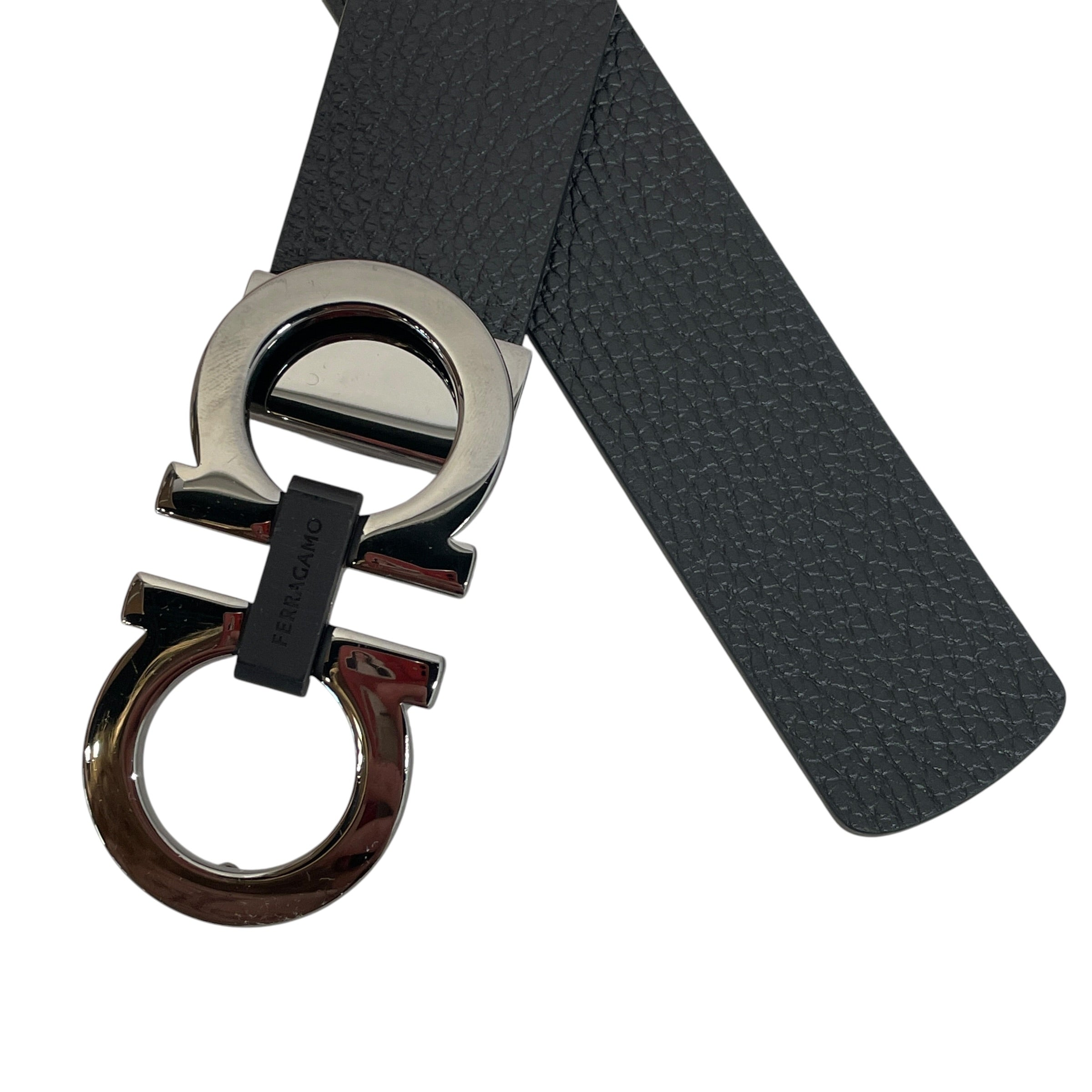 Salvatore Ferragamo/Belt/Leather/BLK/double omega buckle view 2