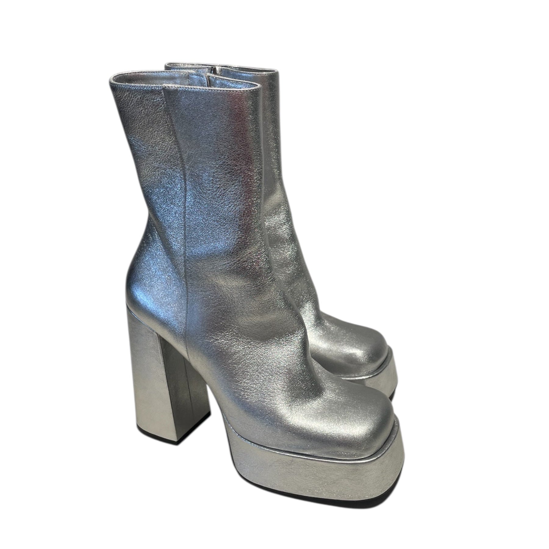 VERSACE/Boots/EU 40/Leather/SLV/aevitas platform ankle boot view 1