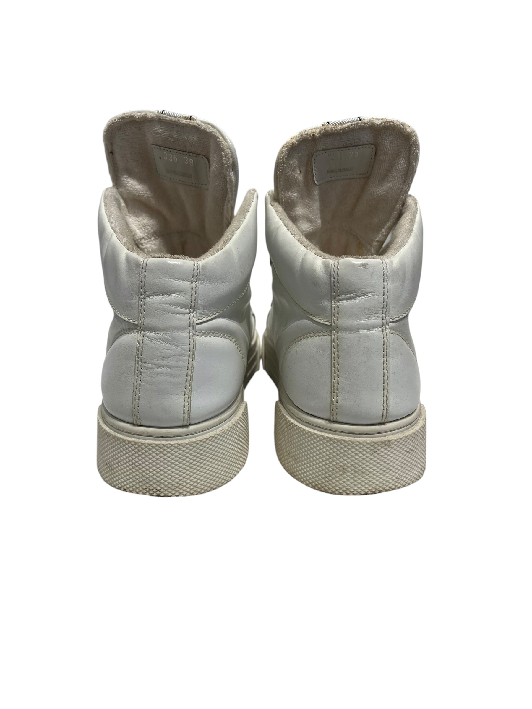 MIU MIU/Hi-Sneakers/EU 39/Leather/WHT/cracked logo tongue view 3