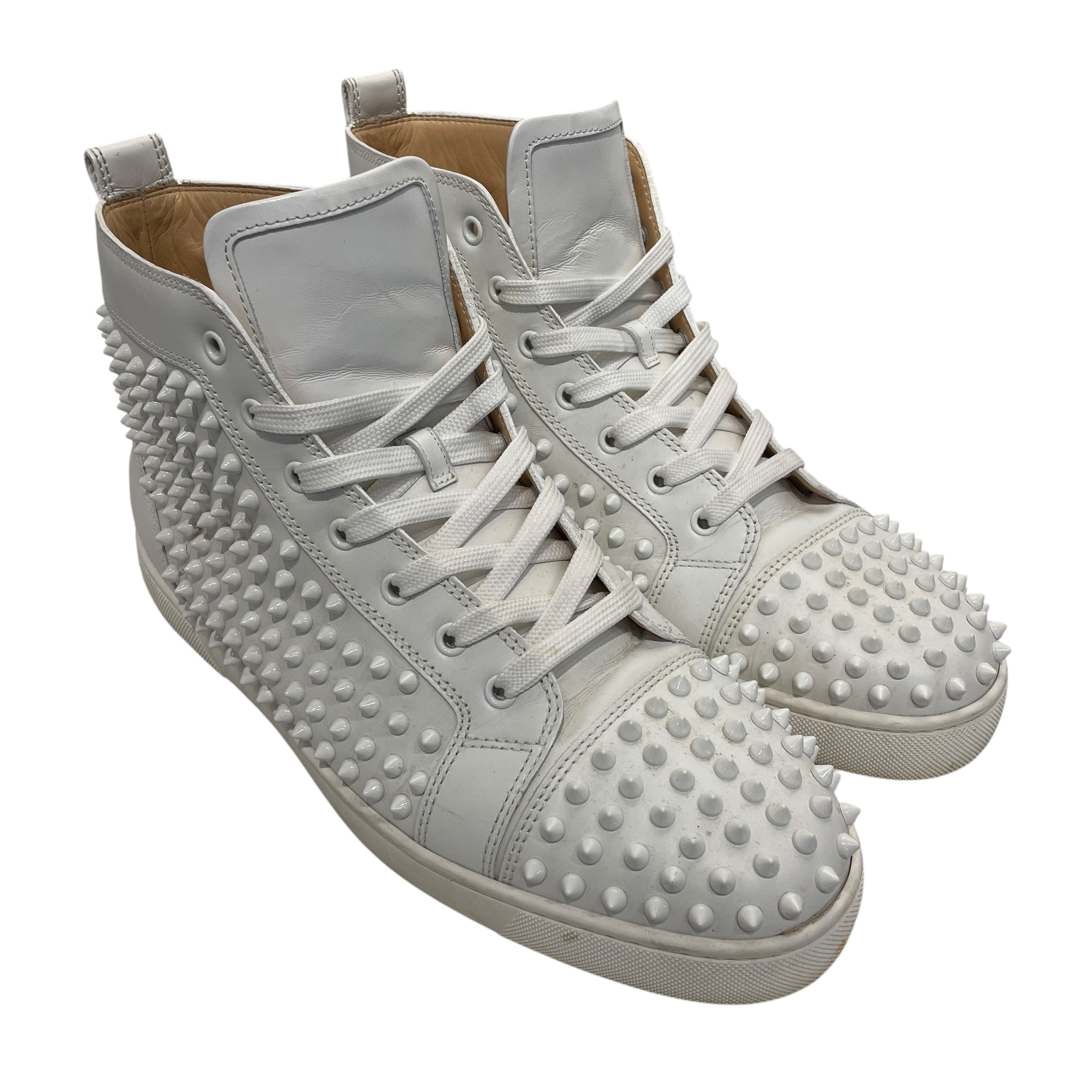 Christian Louboutin/Hi-Sneakers/EU 45/Leather/WHT/LOUIS FLAT TOP SPIKE view 1