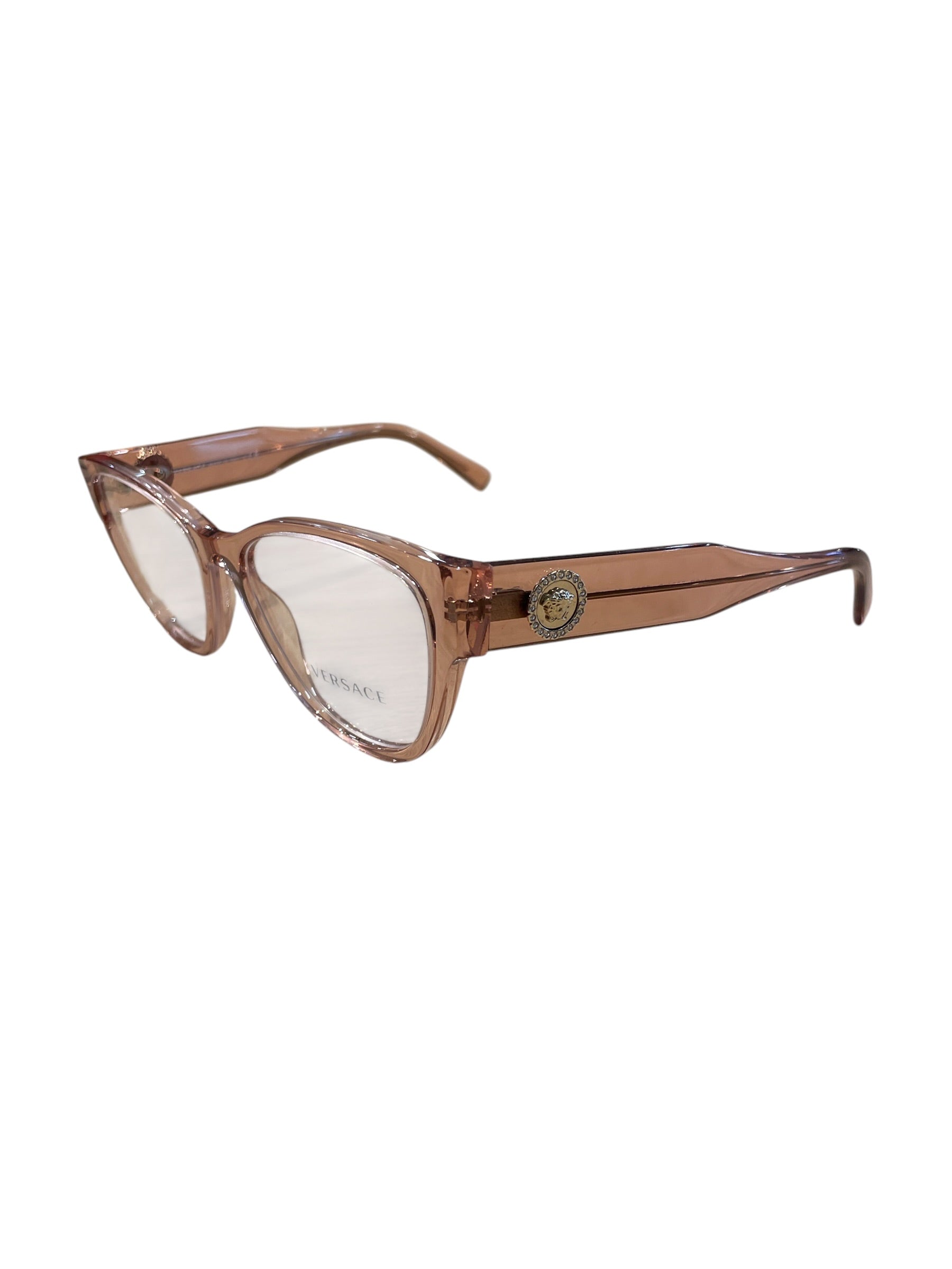 VERSACE/Glasses/Celluloid/PNK/Fox/L's/Gold Lion Sheer Pink view 2