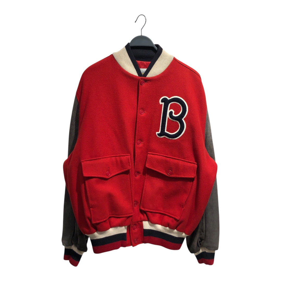 mitchell&ness/COOPERS TOWN/Souvenir Jkt/XL/Wool/RED/B suede Bwn Sleeves view 1