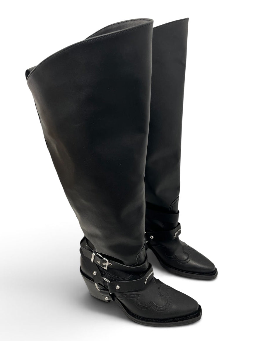 GANNI/Boots/EU 42/Leather/BLK/WESTERN BUCKLE\POINTED TOE view 1