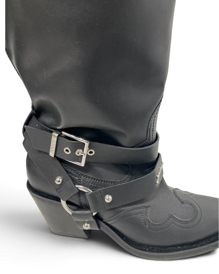 GANNI/Boots/EU 42/Leather/BLK/WESTERN BUCKLE\POINTED TOE view 4