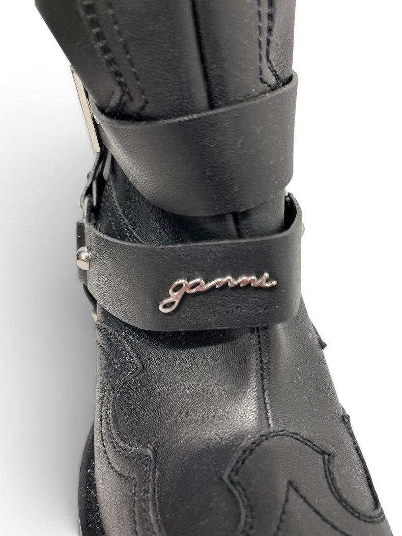GANNI/Boots/EU 42/Leather/BLK/WESTERN BUCKLE\POINTED TOE view 5