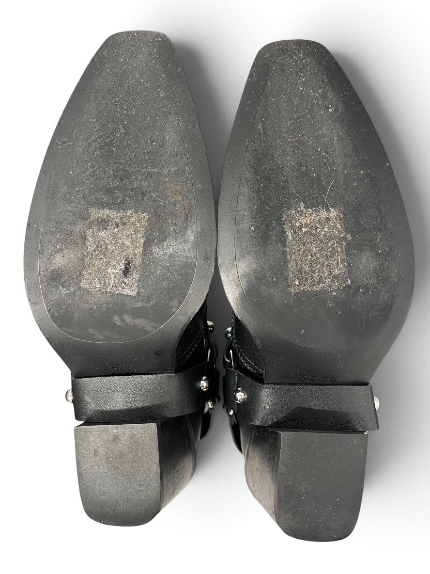 GANNI/Boots/EU 42/Leather/BLK/WESTERN BUCKLE\POINTED TOE view 6