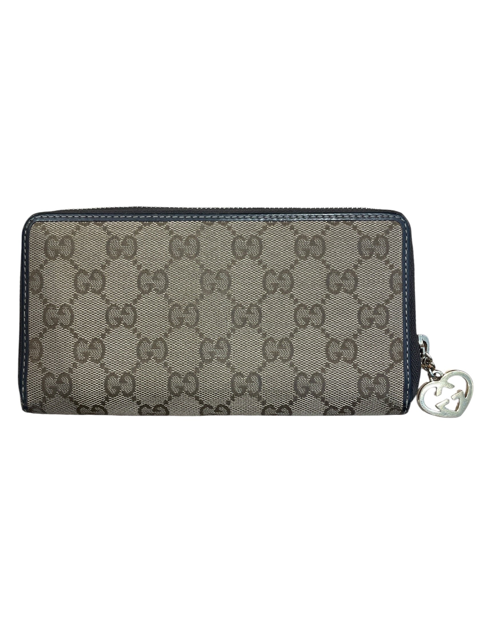 GUCCI/Long Wallet/Monogram/Cotton/CML/L's/GOLD HEART CHARM , 8J78DOH view 1