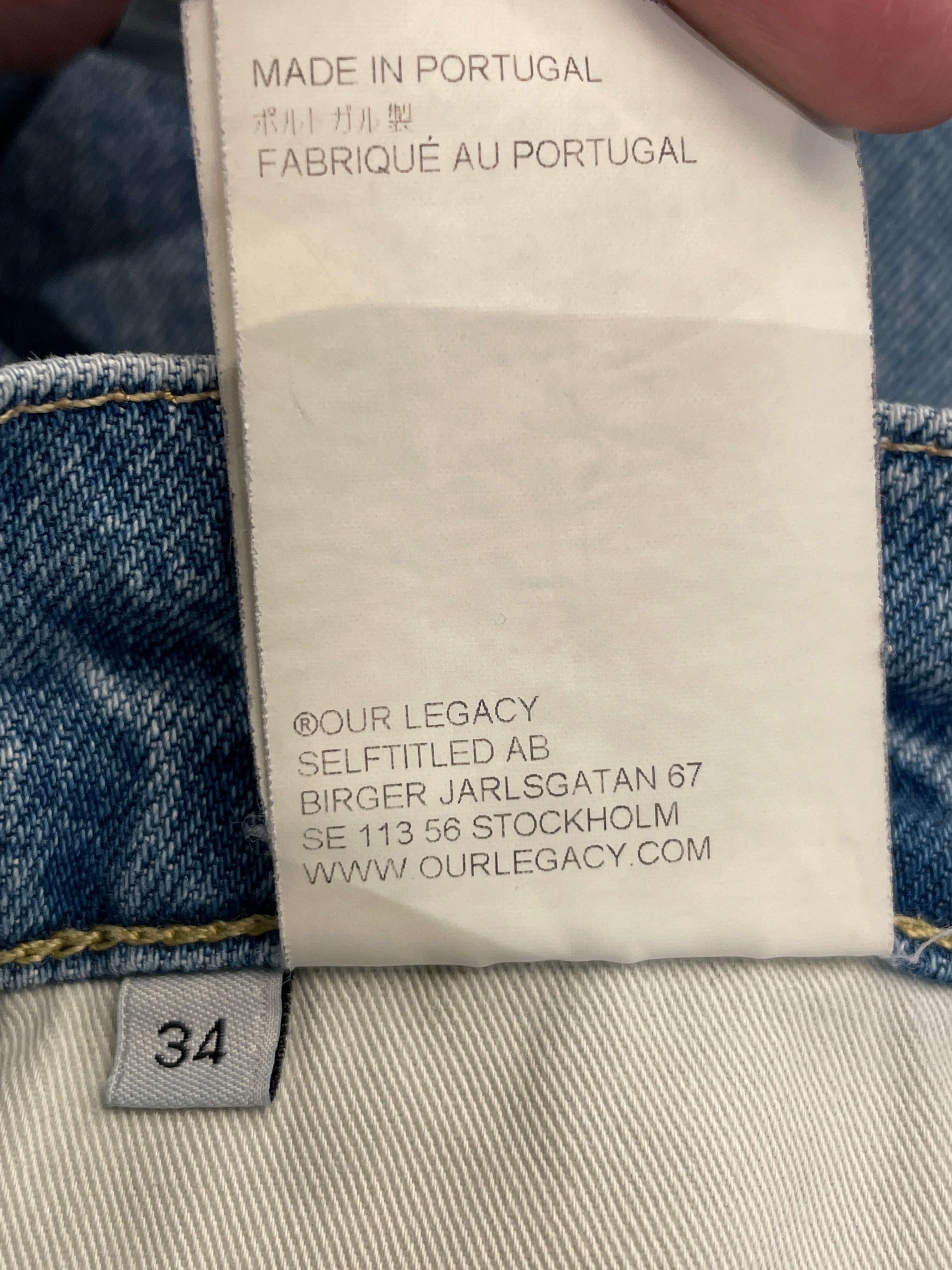 OUR LEGACY/Straight Pants/34/Cotton/BLU/ view 6