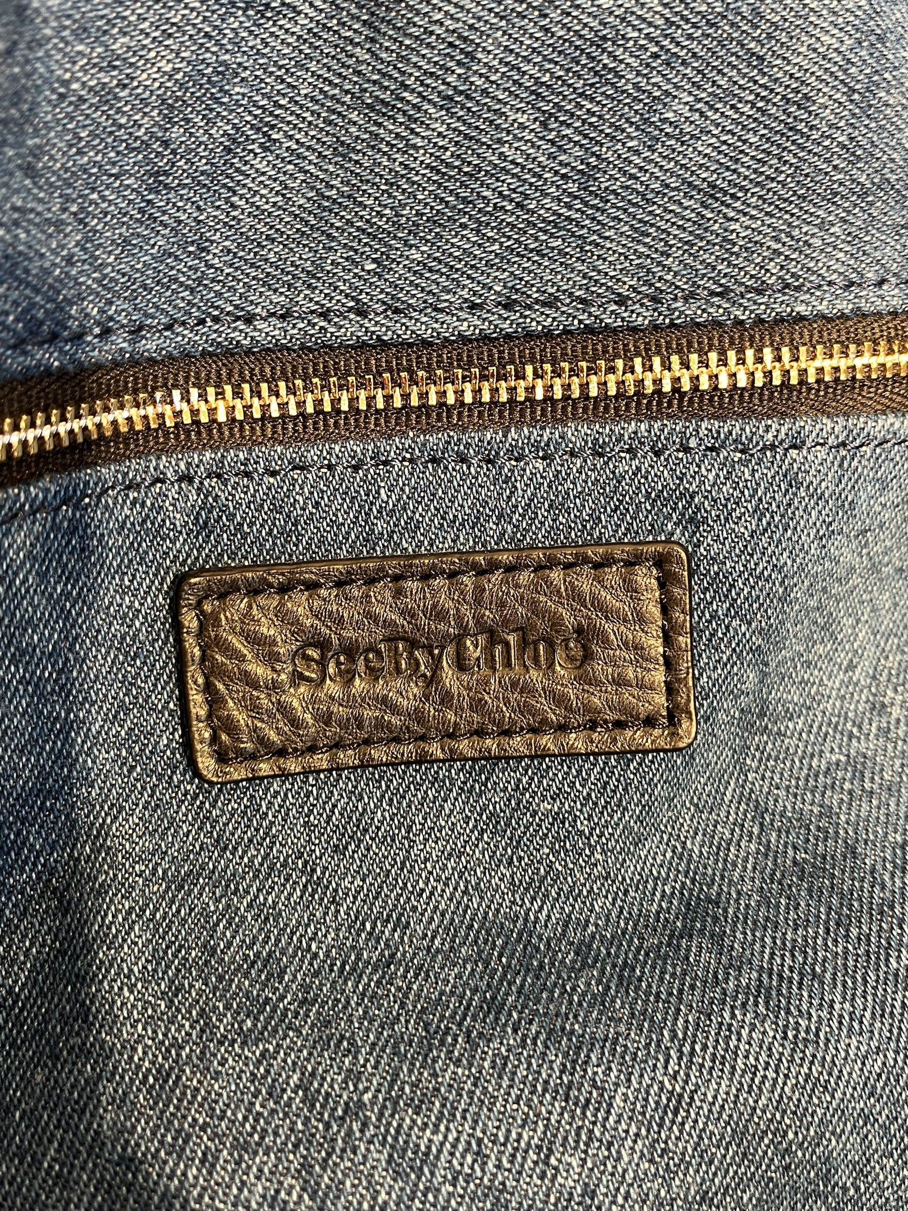 SEE BY CHLOE/Tote Bag/Border/Denim/BLU/ANDY DENIM TOTE BAG view 3