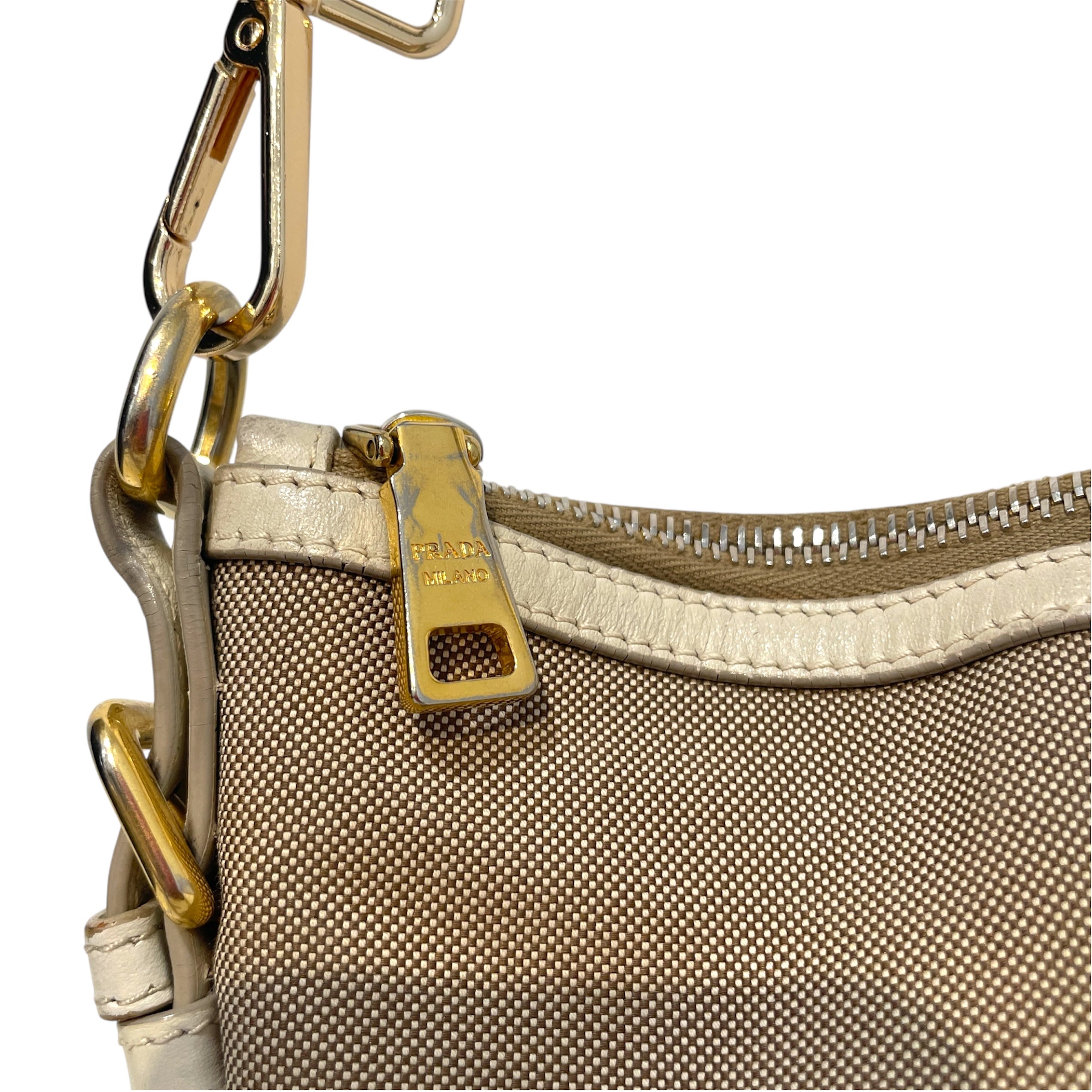 PRADA/Cross Body Bag/Cotton/BEG/Jacquard Canapa Logo view 4