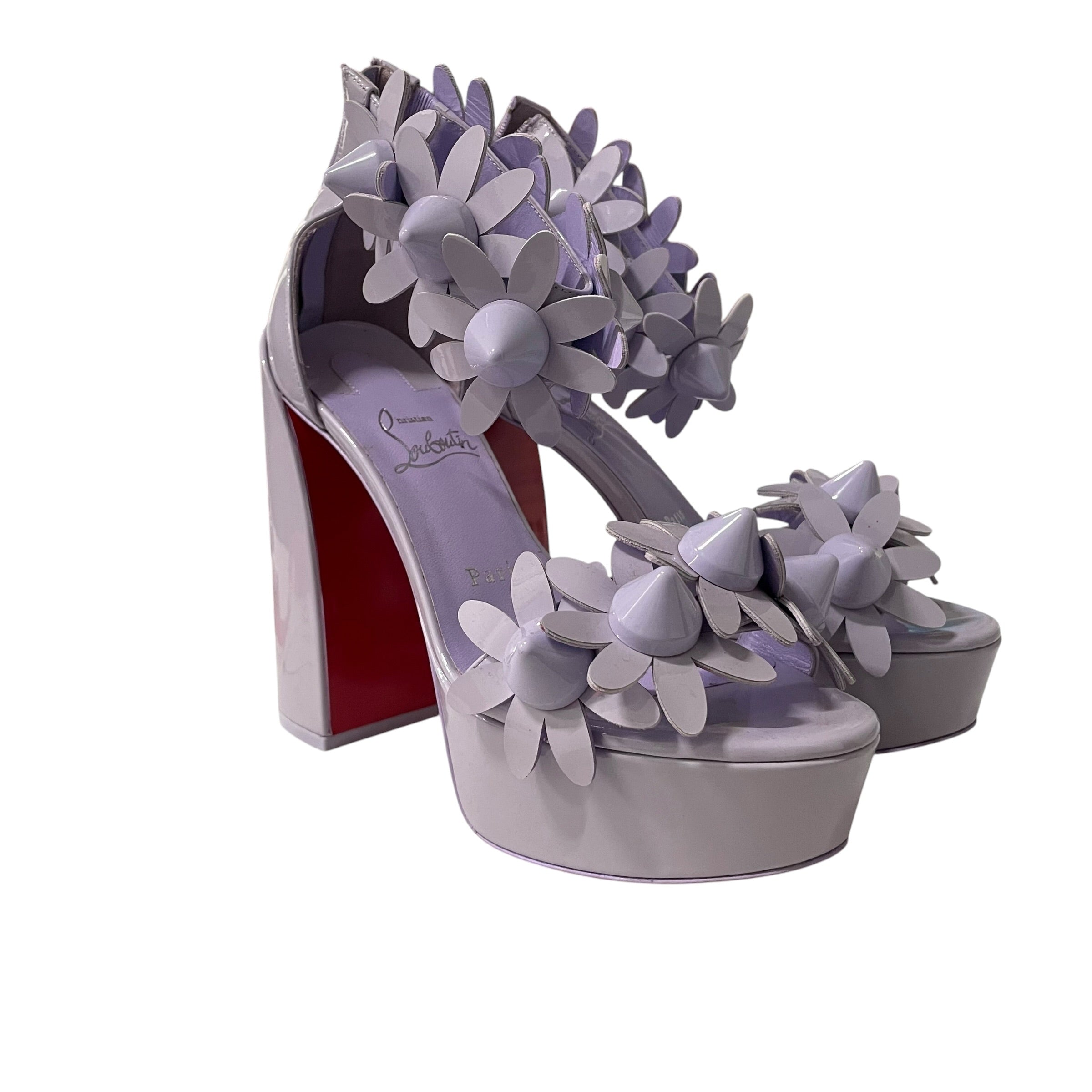 Christian Louboutin/Heels/EU 36/PPL/Chunky Heel/daisy spikes view 1