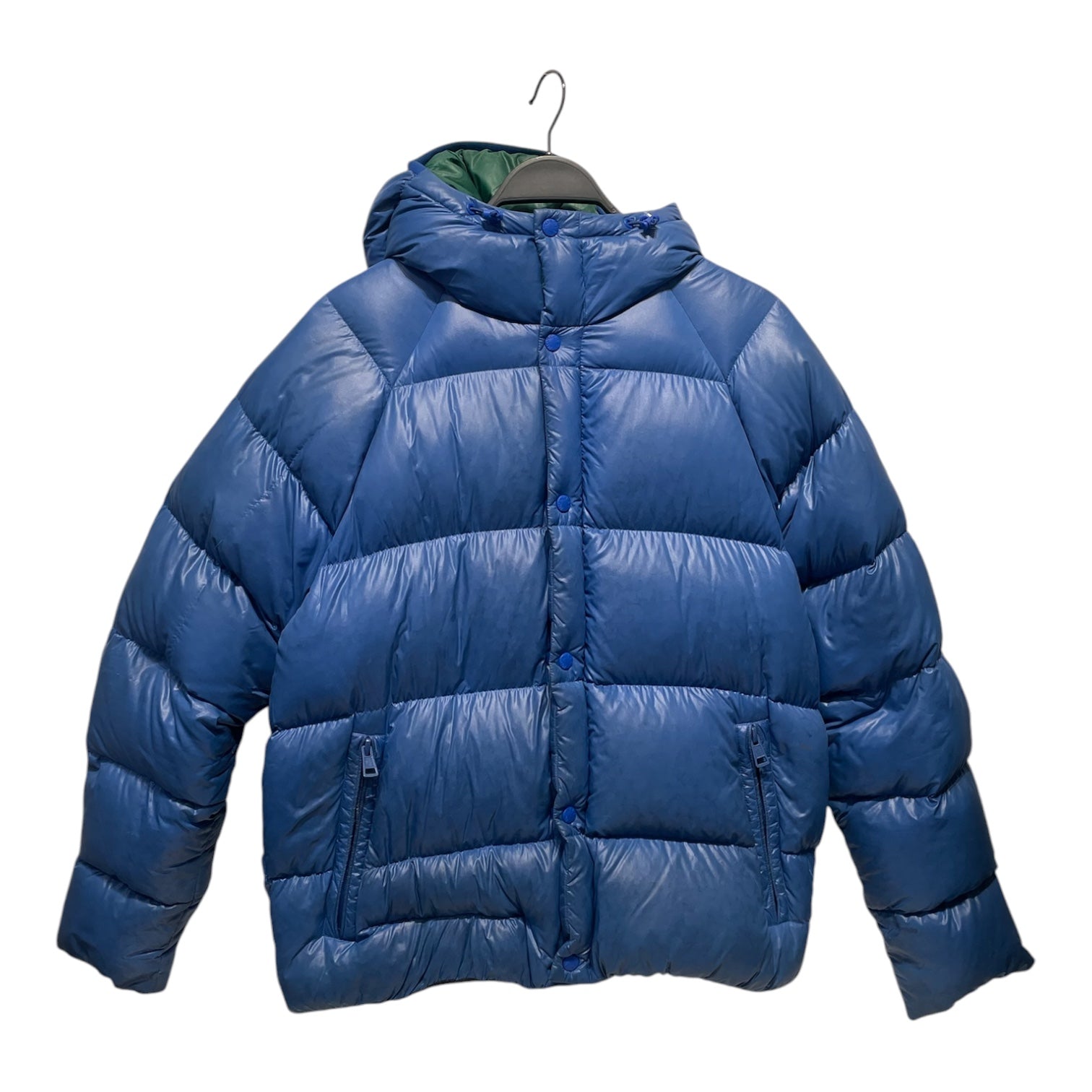 MONCLER/Puffer Jkt/2/Cotton/BLU/GREEN INSIDE YELLOW PATCH view 1
