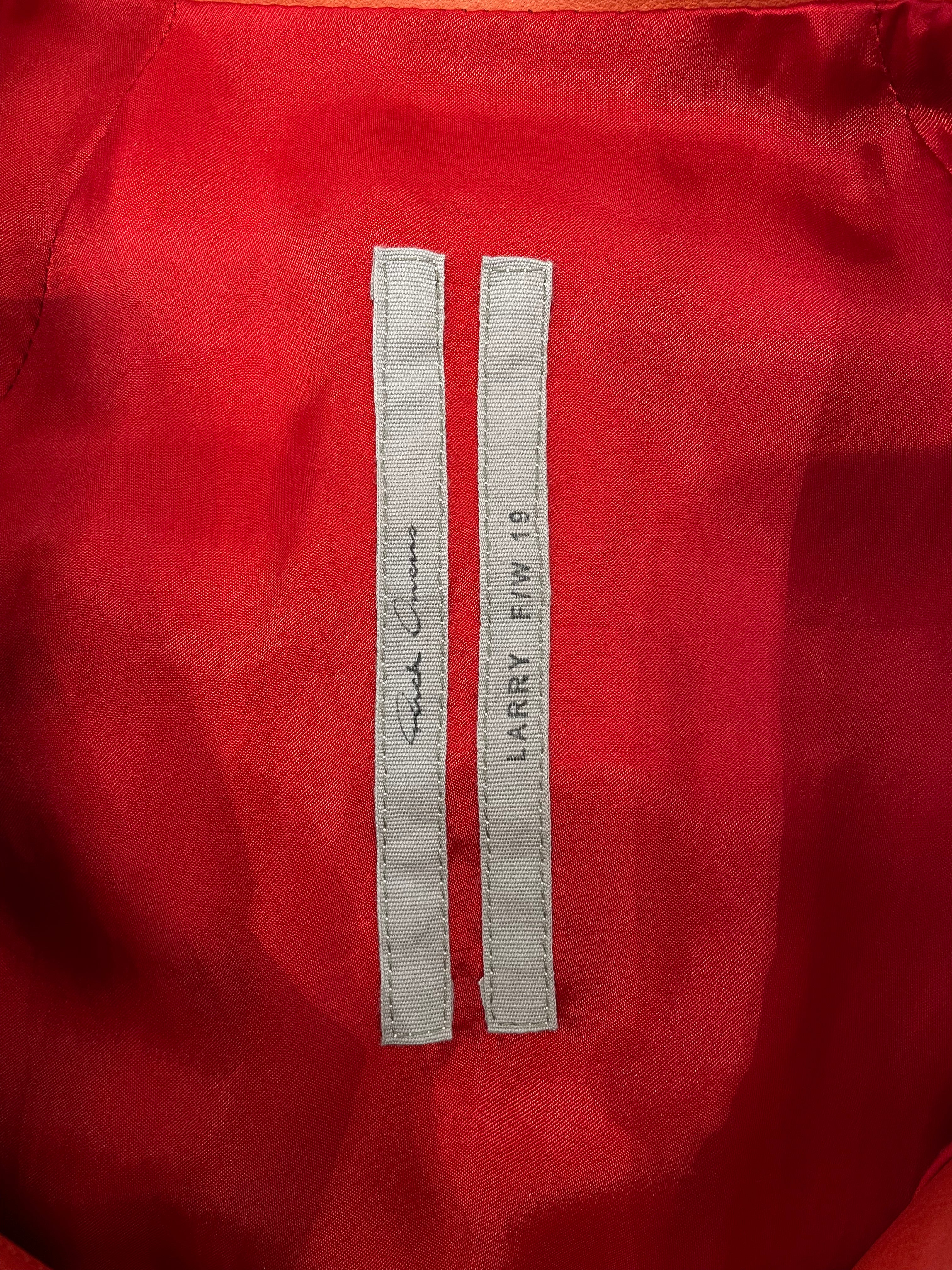 Rick Owens/Leather Jkt/46/Leather/RED/Larry Rotterdam w/ detachable view 3
