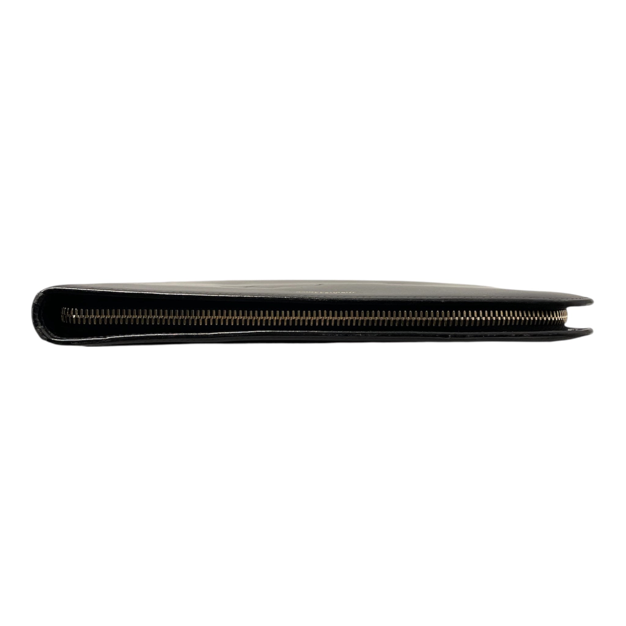 SAINT LAURENT/Clutch Bag/Leather/BLK/GOLD HARWARE FOLDER view 3