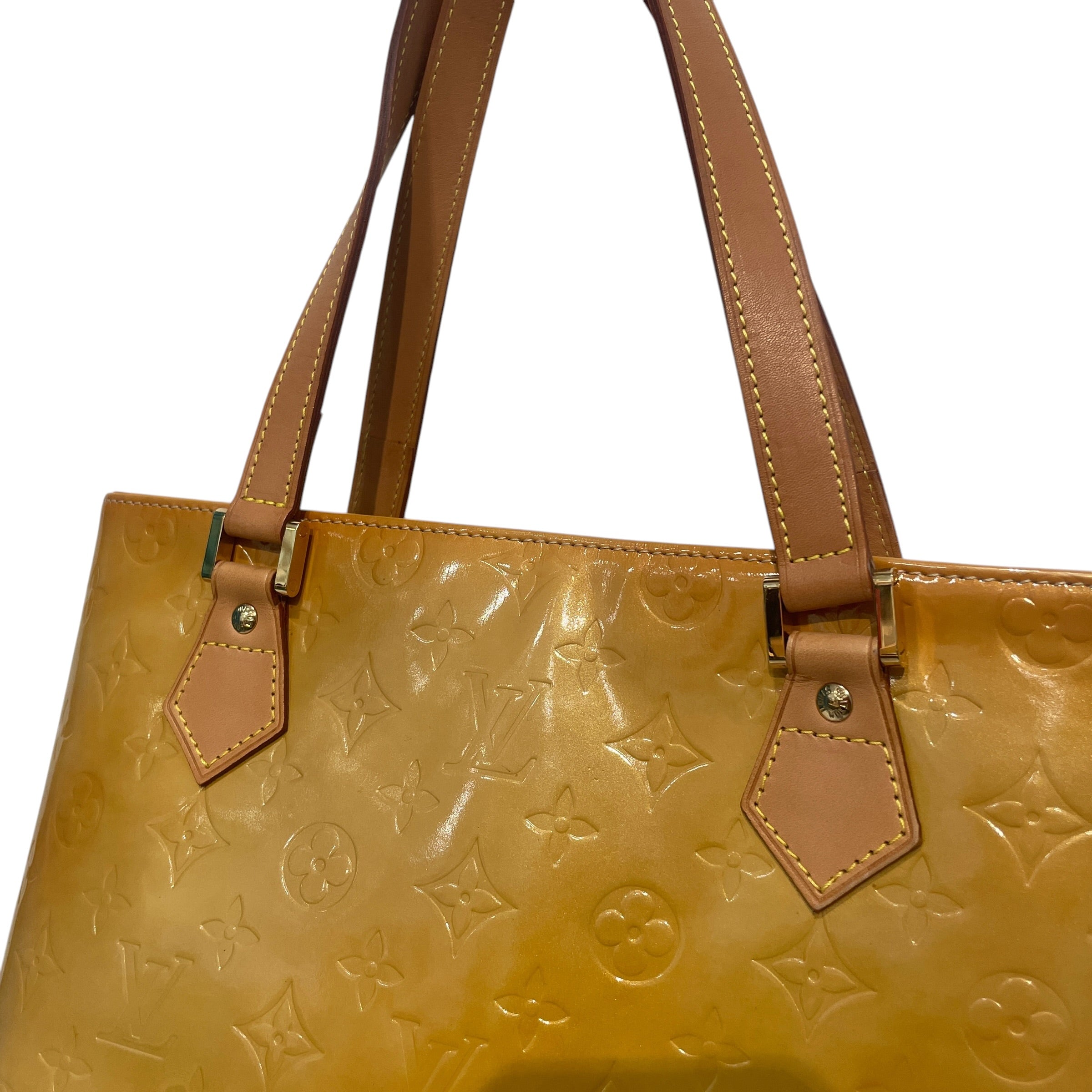 LOUIS VUITTON/Bag/Monogram/Leather/YEL/Vernis Houston Tote view 3