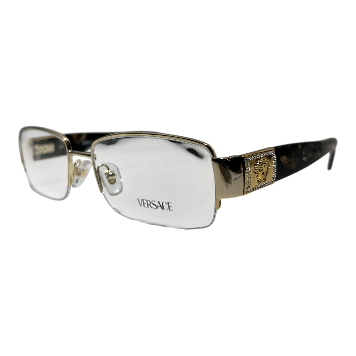 VERSACE/Glasses/Plastic/BRW/tortoiseshell clear lens view 2