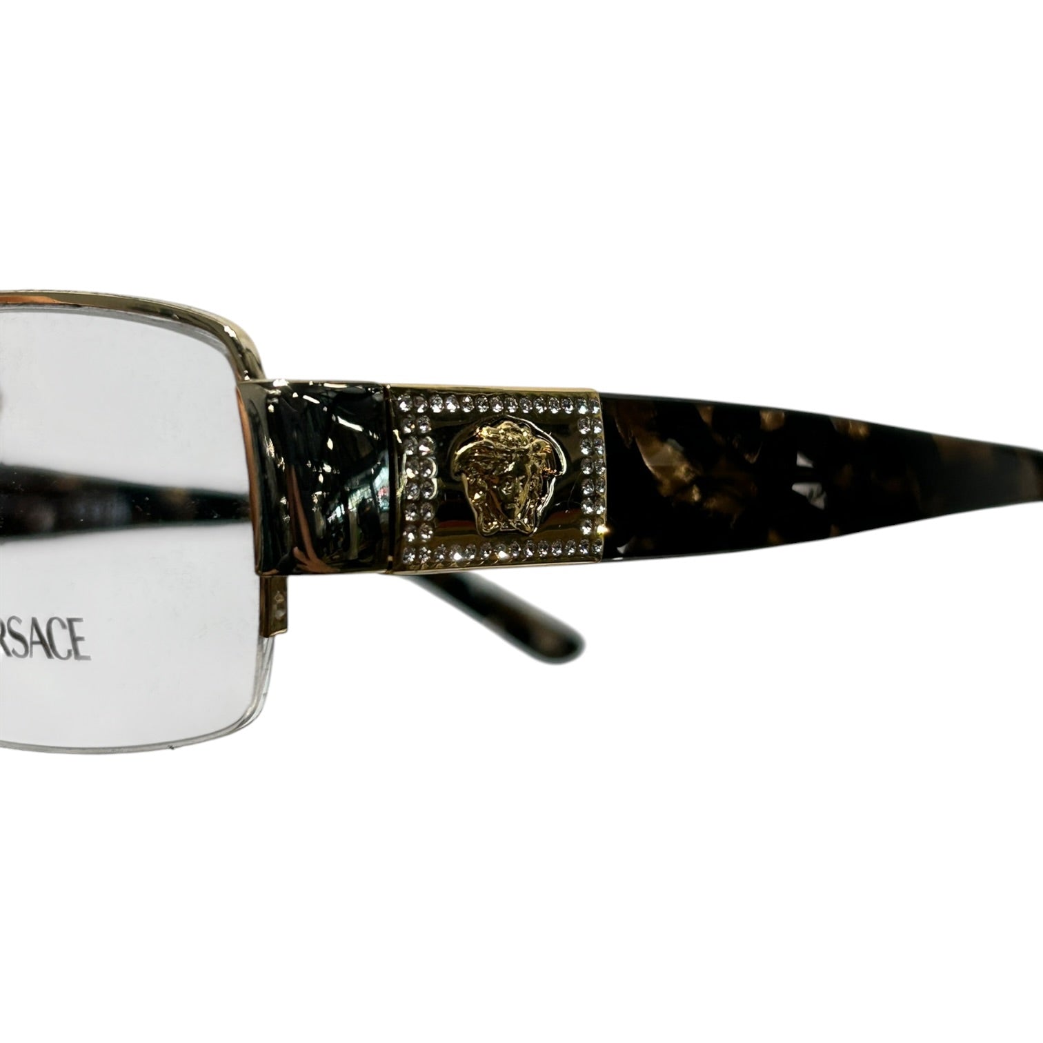 VERSACE/Glasses/Plastic/BRW/tortoiseshell clear lens view 3