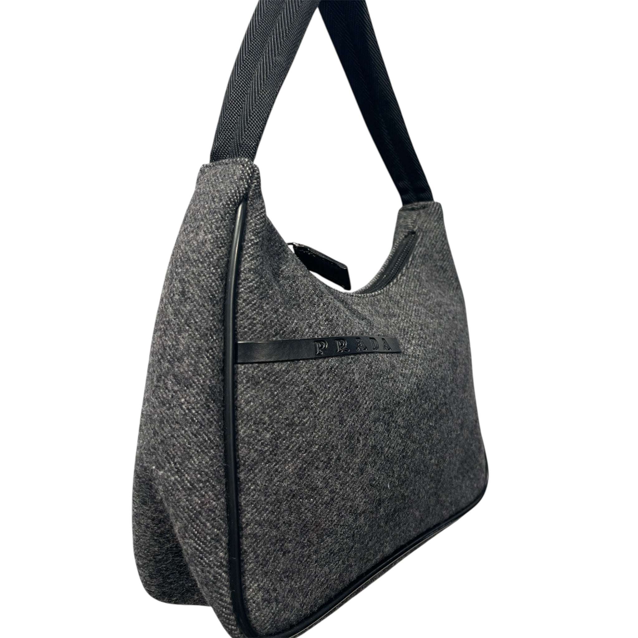 PRADA/Bag/Wool/GRY/SPORT SHOULDER BAG, BLK TRIM view 6
