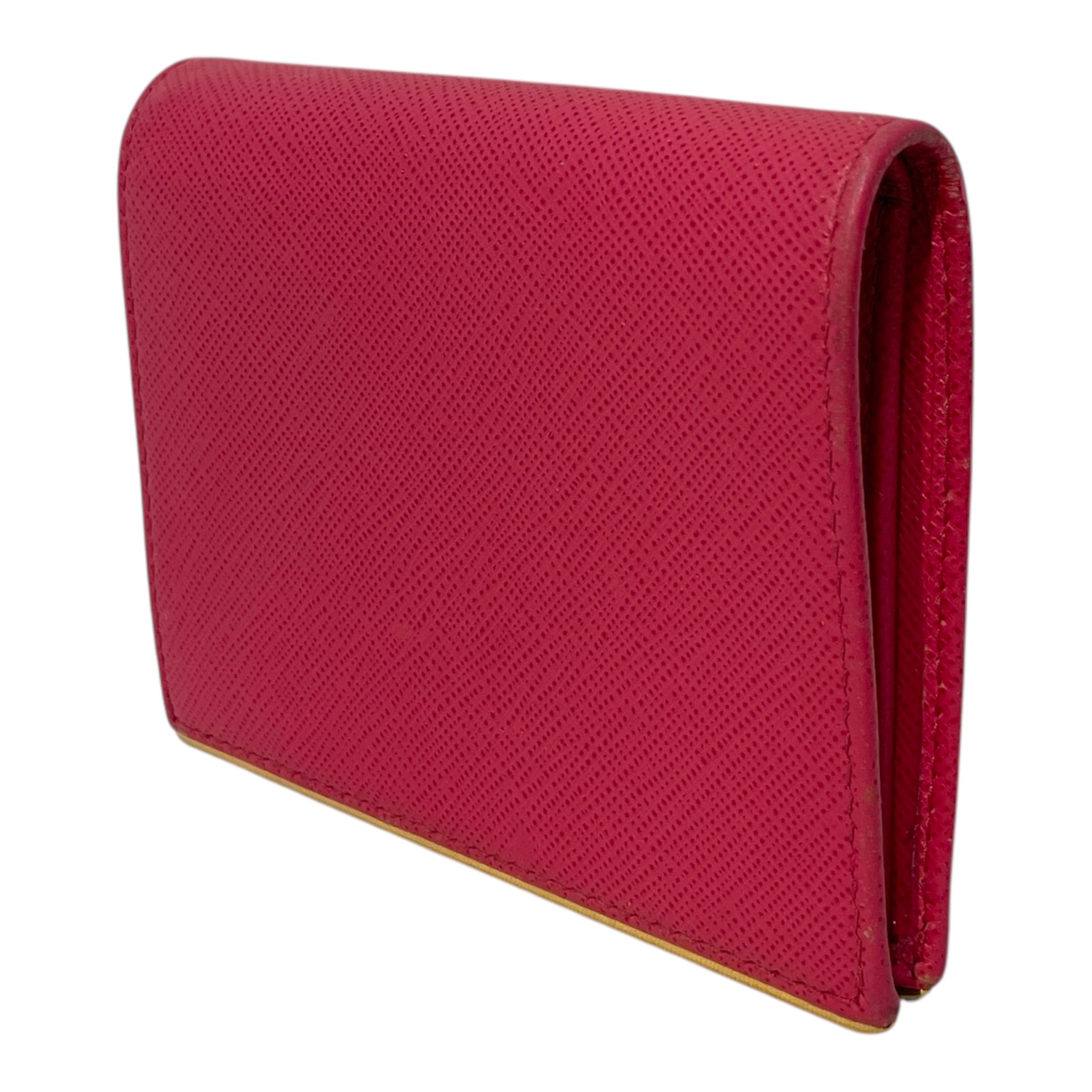 PRADA/Bifold Wallet/Leather/PNK/Saffiano Small Wallet view 2