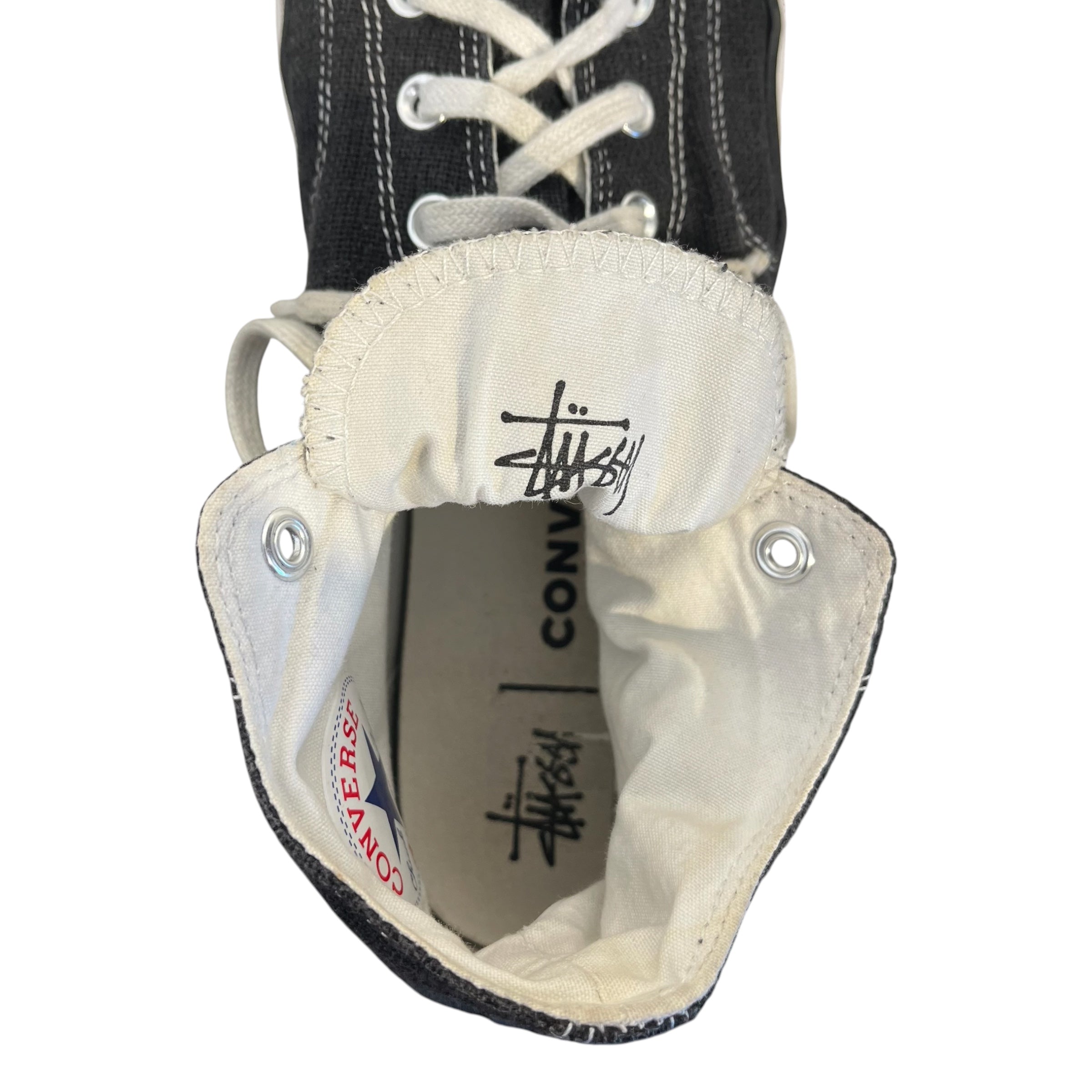 CONVERSE/STUSSY/Hi-Sneakers/US 13/Cotton/BLK/CHUCK TAYLOR STUSSY view 3