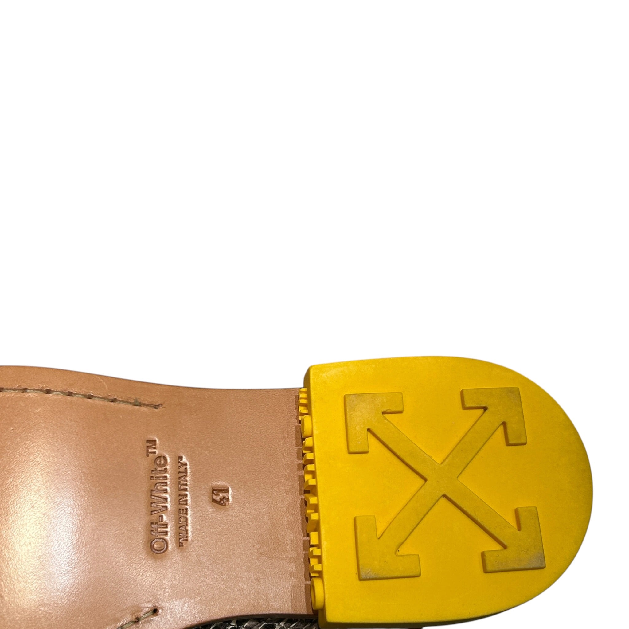 OFF-WHITE/Loafers/US 8/Animal Pattern/GRN/SNAKESKIN/YELLOW HEEL view 5