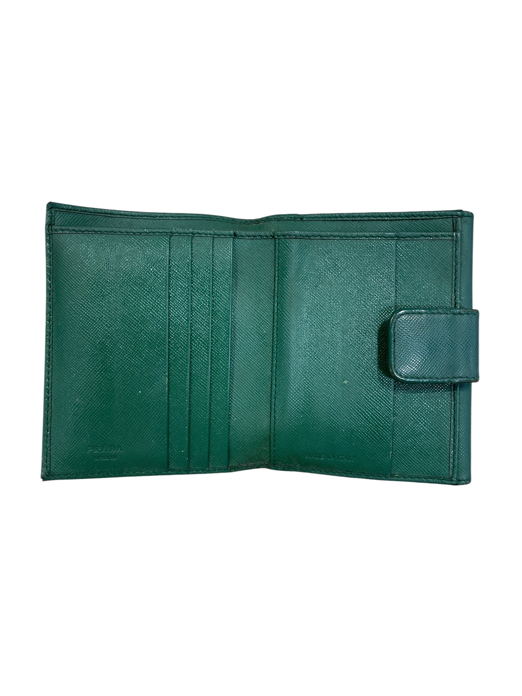 PRADA/Bifold Wallet/Leather/GRN/L's/3RHQJ94, GOLD LOGO METAL view 3