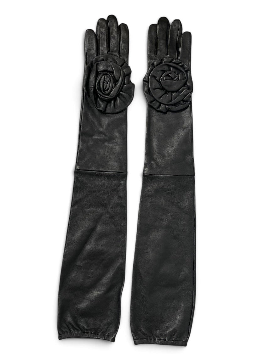 WILLY CHAVARRIA/Gloves, Mittens/Lambskin/BLK/L's/LAMB LEATHER RUNWAY ROSE GLOVE view 1