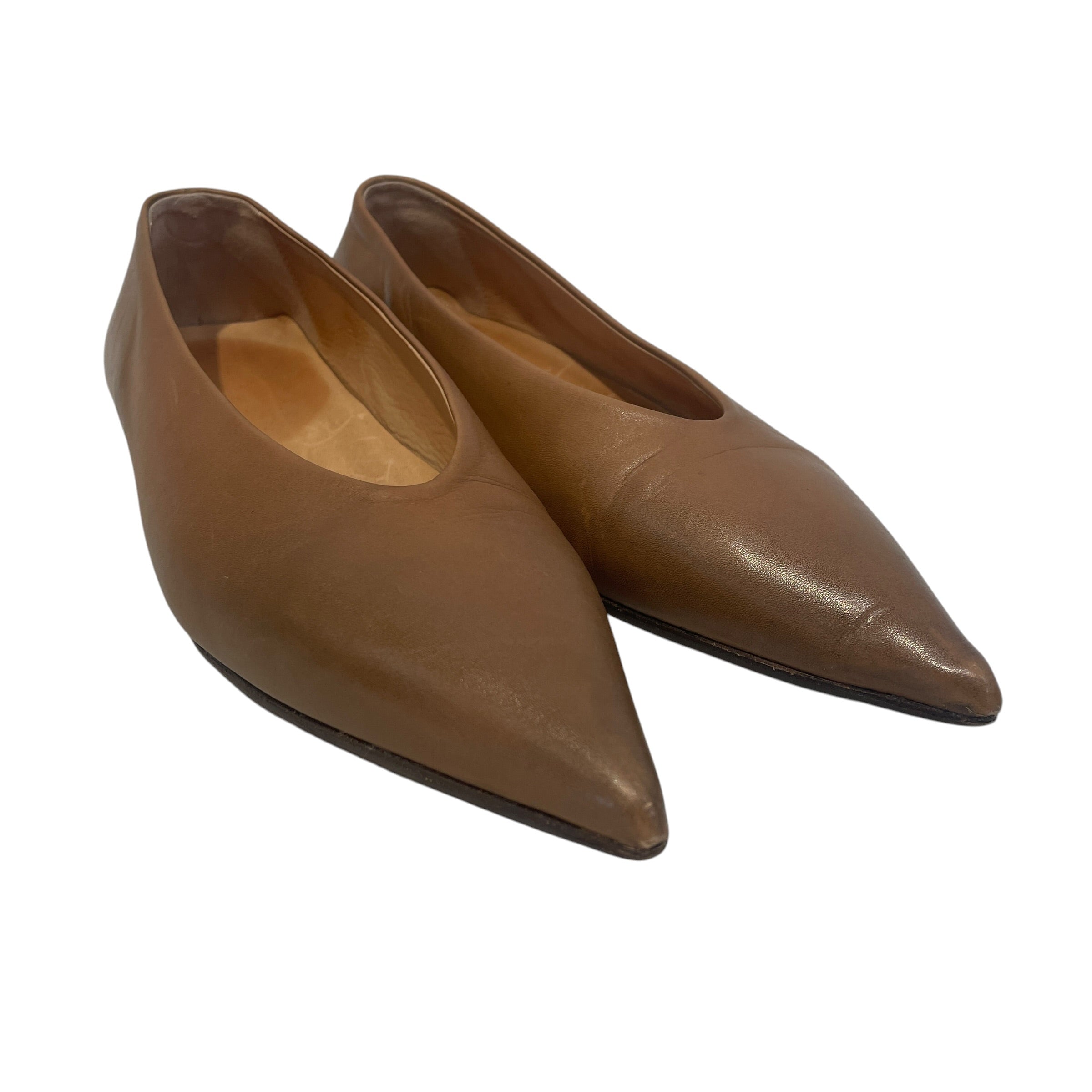 Marsell/Flat Shoes/EU 37/Leather/BEG/Pointed-Toe/Calf Ballerina Shoe view 1