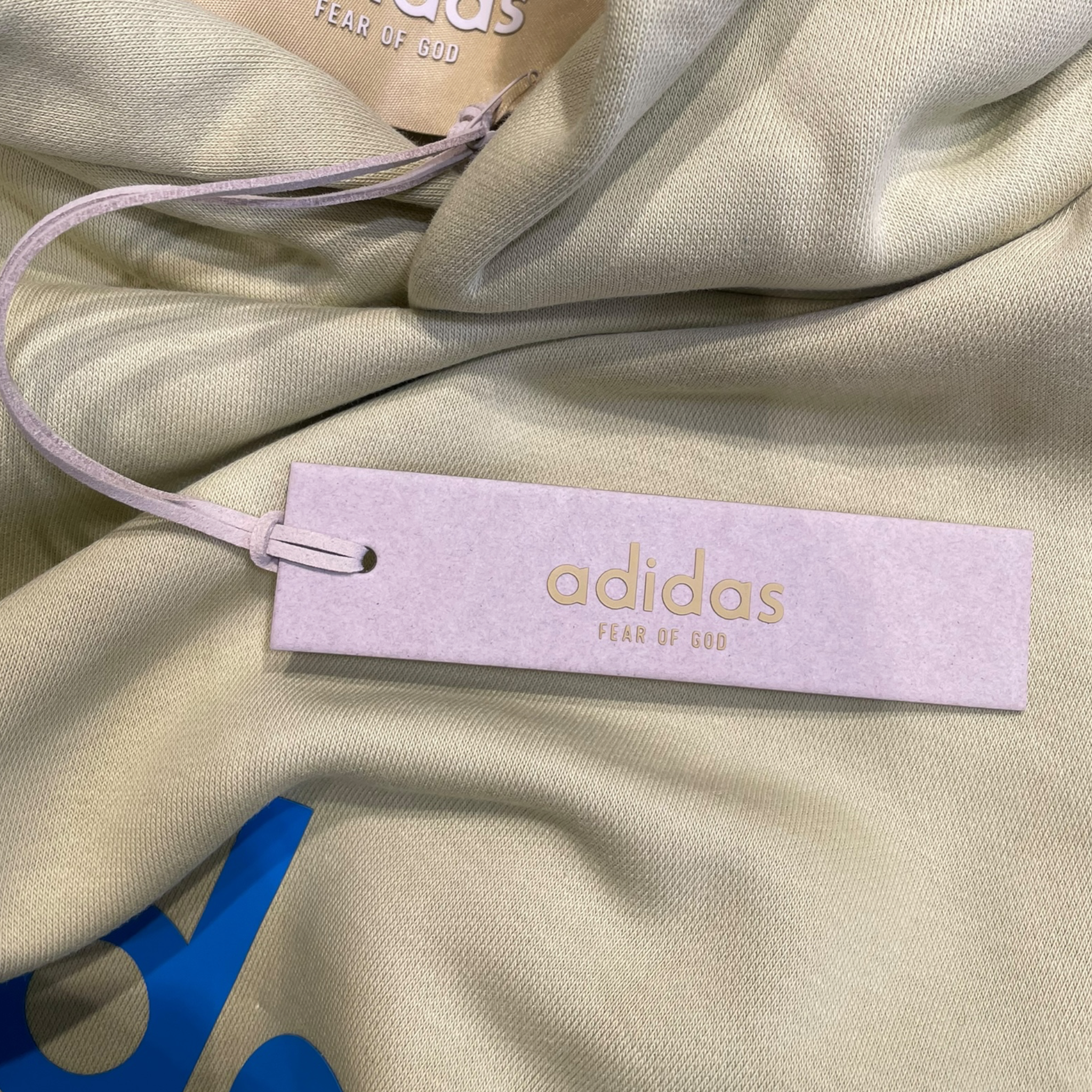 adidas/FEAR OF GOD/Hoodie/L/Cotton/GRN/BLUE ADDIAS LOGO view 4