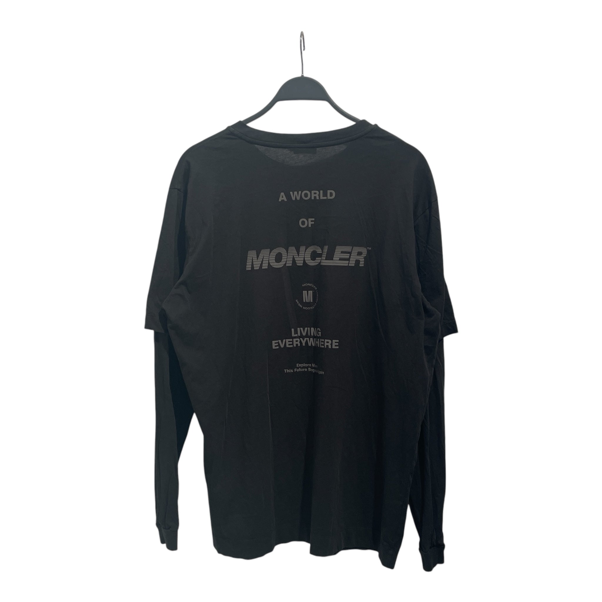 MONCLER/LS T-Shirt/L/Cotton/BLK/Graphic/ view 2