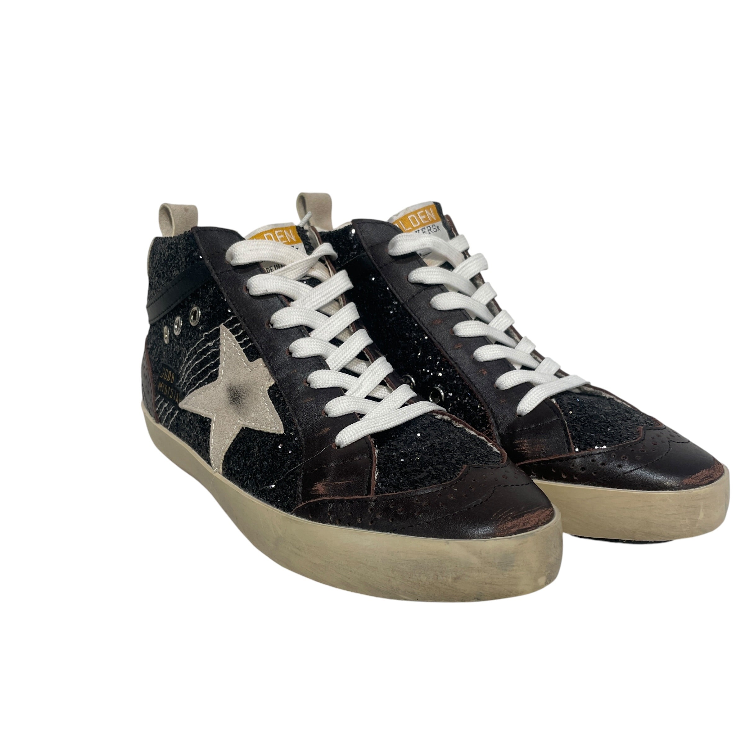 GOLDEN GOOSE/Hi-Sneakers/EU 40/Glitter/Leather/BRW/Glitter Distressed Mid Star view 1