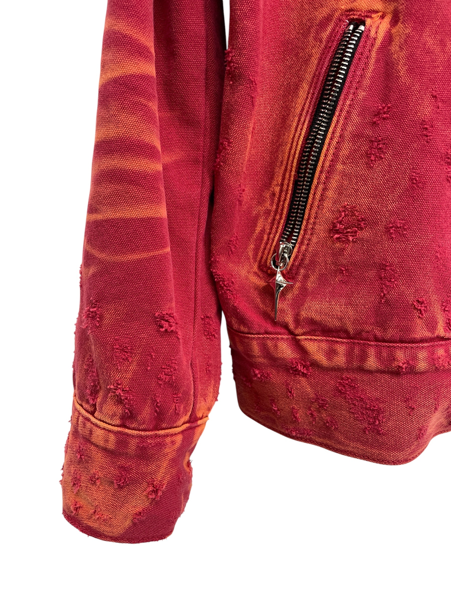 Thug Club/Denim Jkt/4/Cotton/RED/Two Toned washed view 4