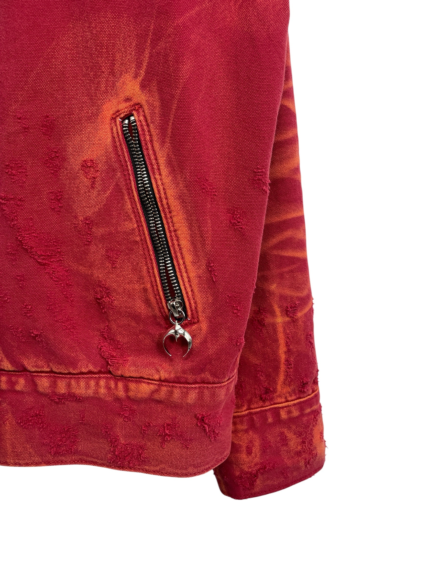 Thug Club/Denim Jkt/4/Cotton/RED/Two Toned washed view 5