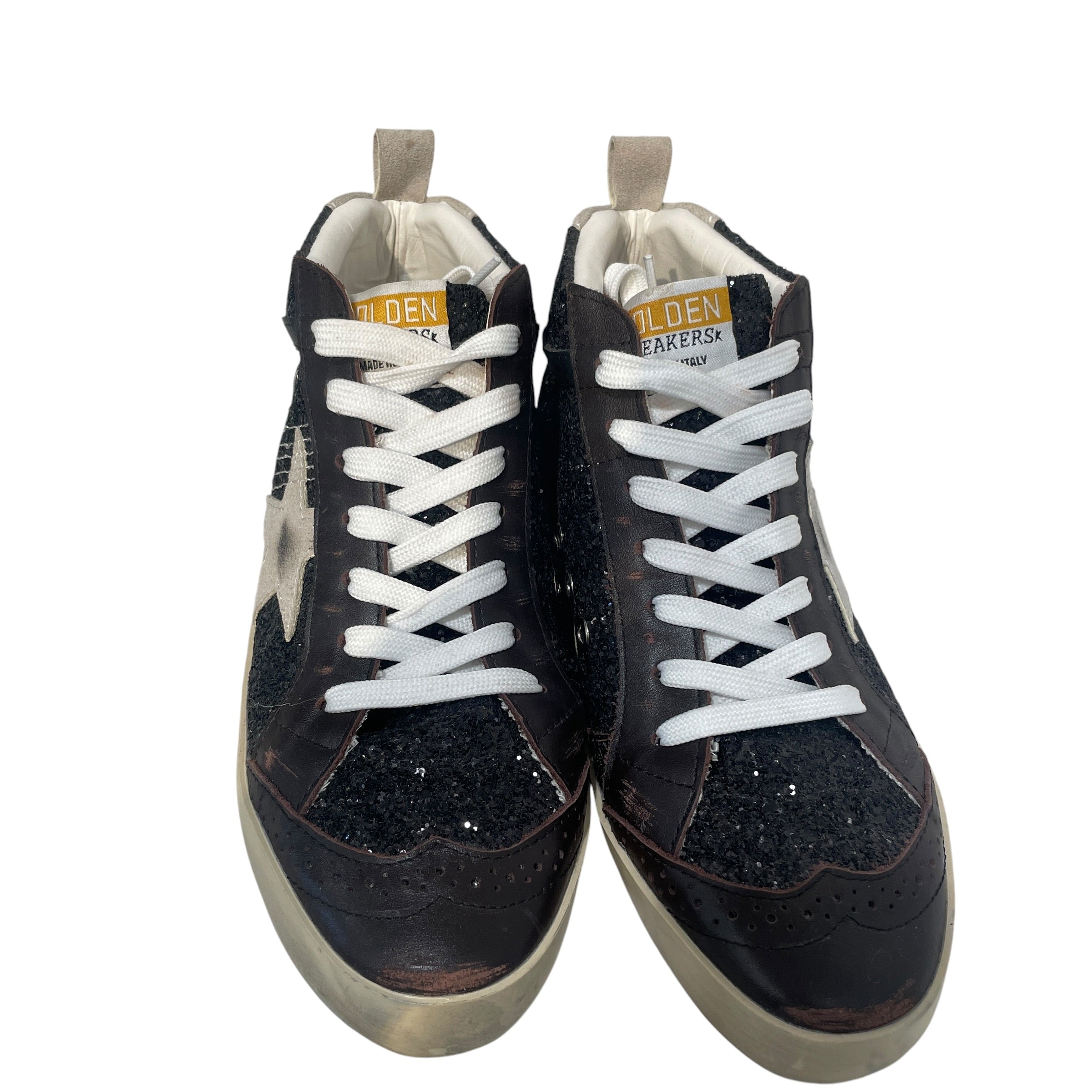 GOLDEN GOOSE/Hi-Sneakers/EU 40/Glitter/Leather/BRW/Glitter Distressed Mid Star view 3