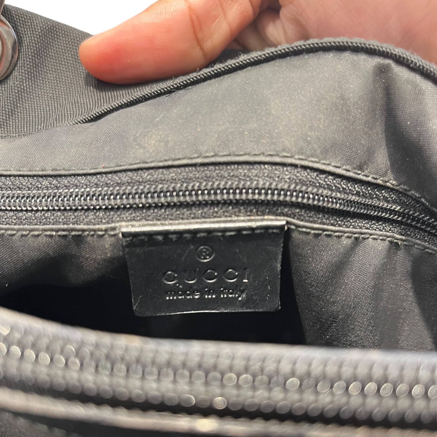 GUCCI/Hand Bag/M/Nylon/BLK/Bamboo Handle view 4