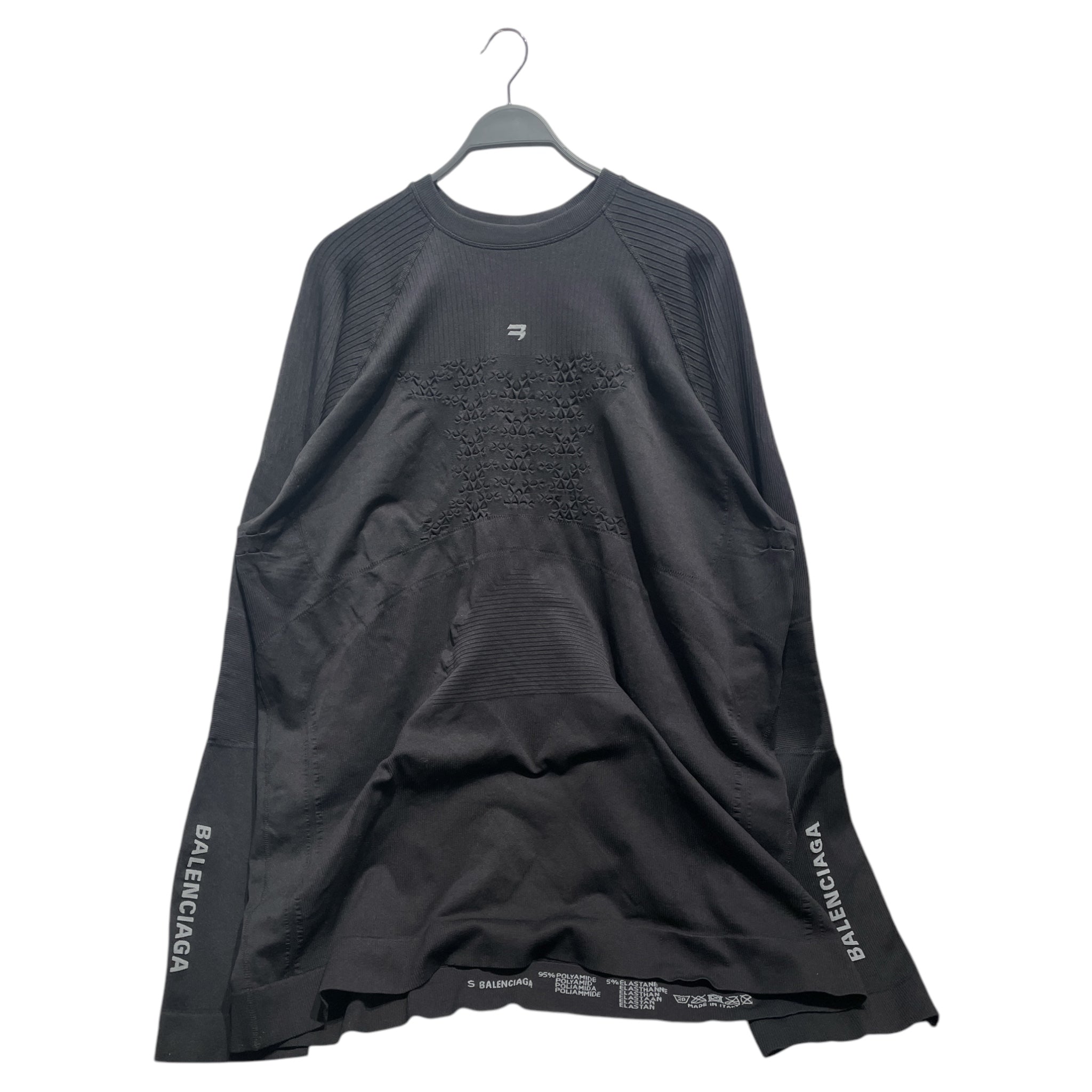 BALENCIAGA/LS T-Shirt/S/BLK/oversized top view 1