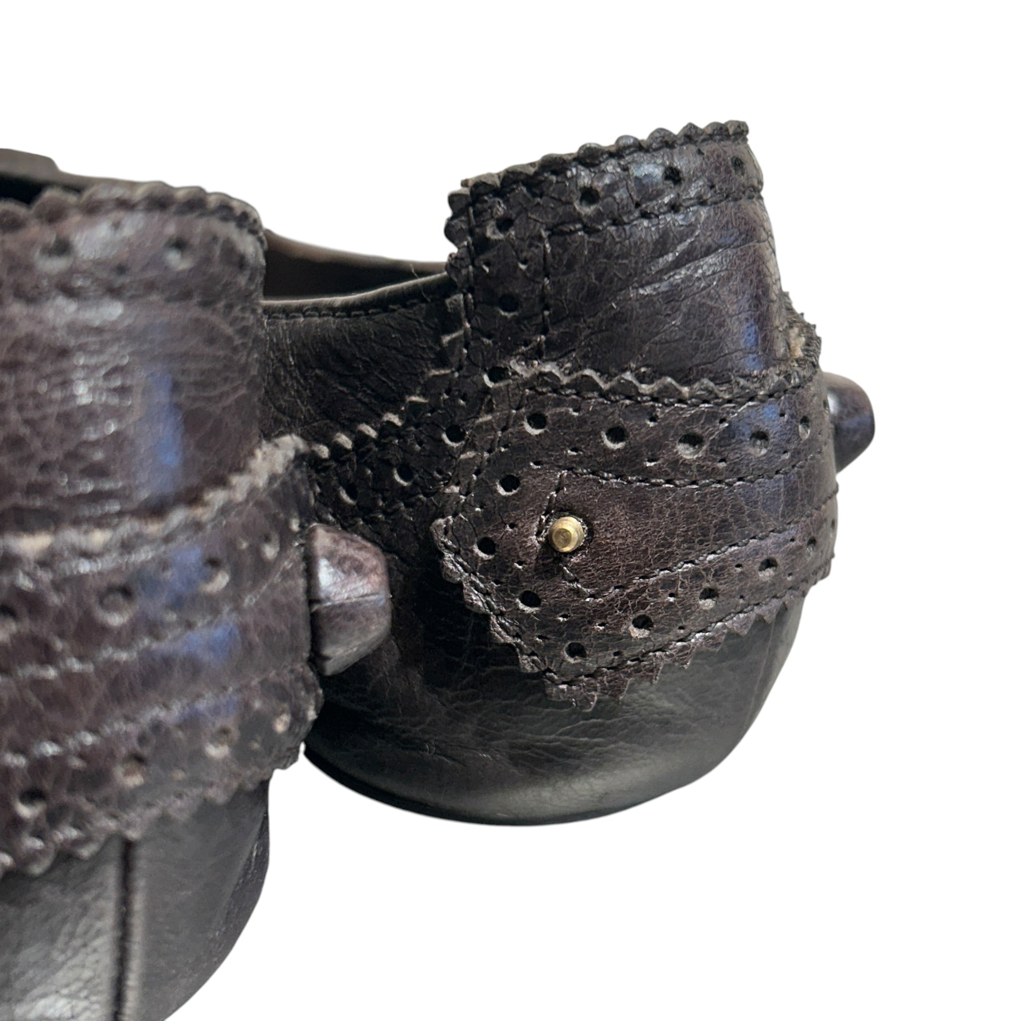 BALENCIAGA/Flat Shoes/US 6/Leather/BRW/Studded flats view 5