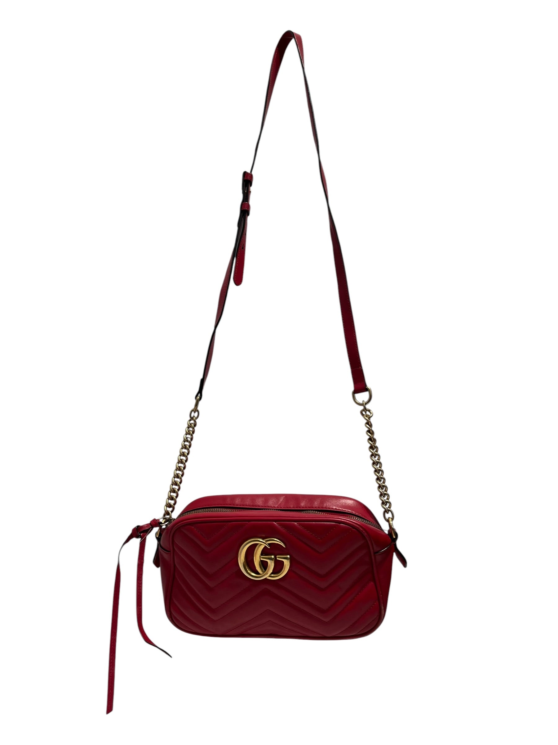 GUCCI/Cross Body Bag/Leather/RED/GOLD HARDWARE view 1