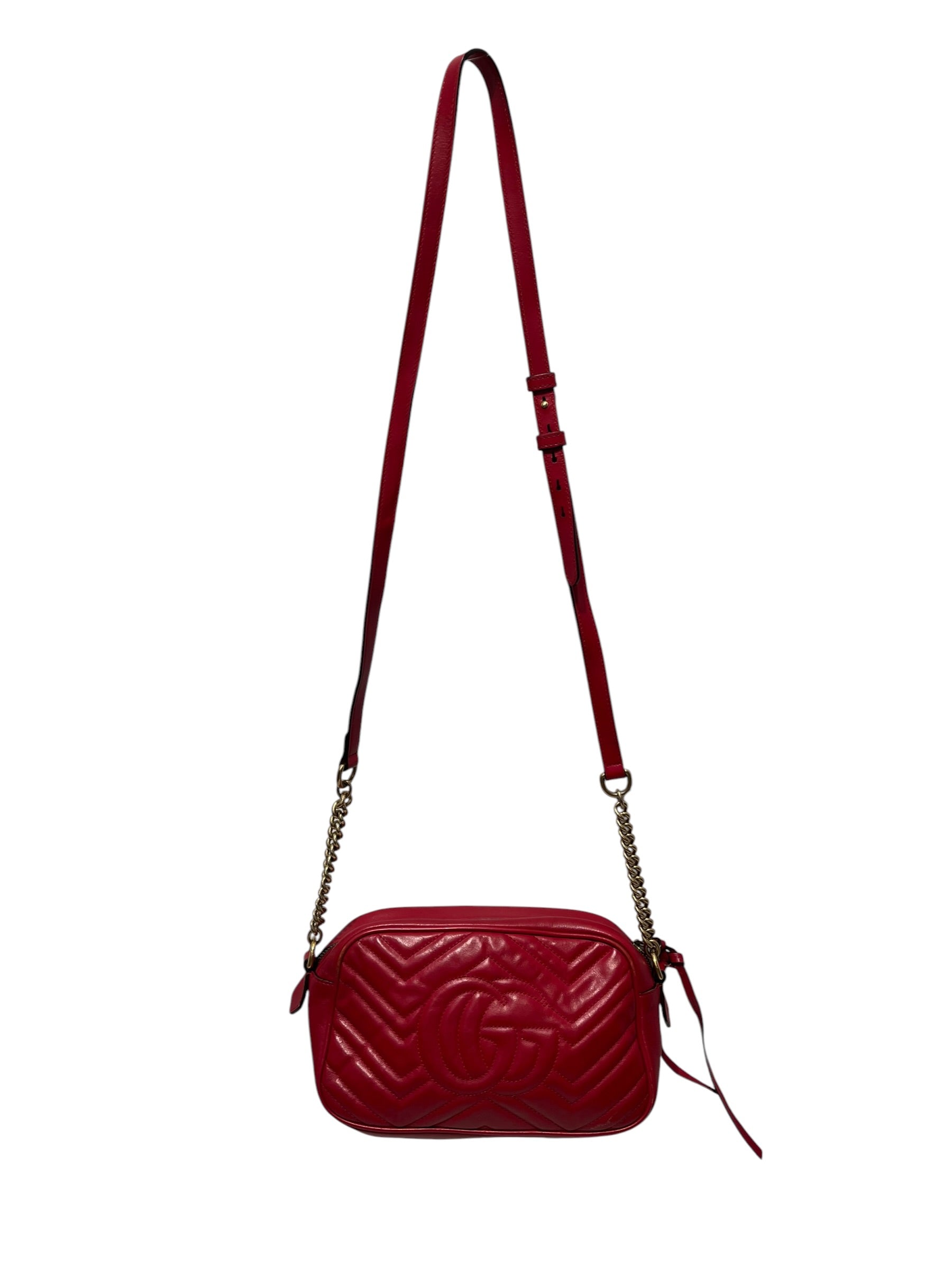 GUCCI/Cross Body Bag/Leather/RED/GOLD HARDWARE view 2