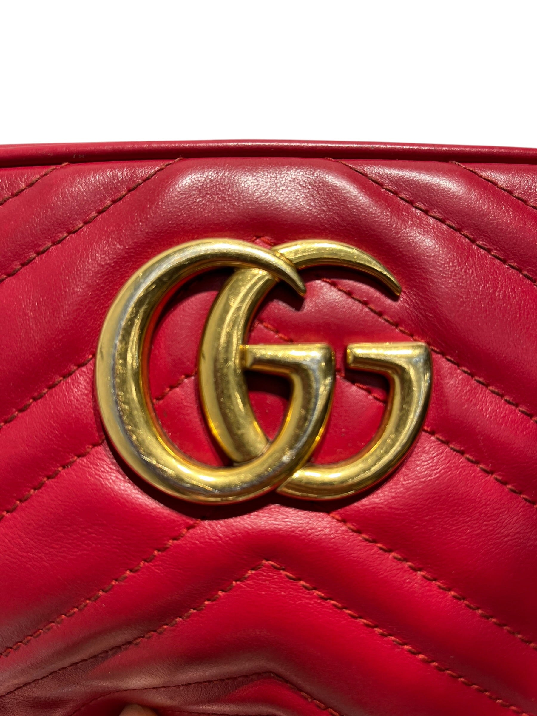 GUCCI/Cross Body Bag/Leather/RED/GOLD HARDWARE view 6