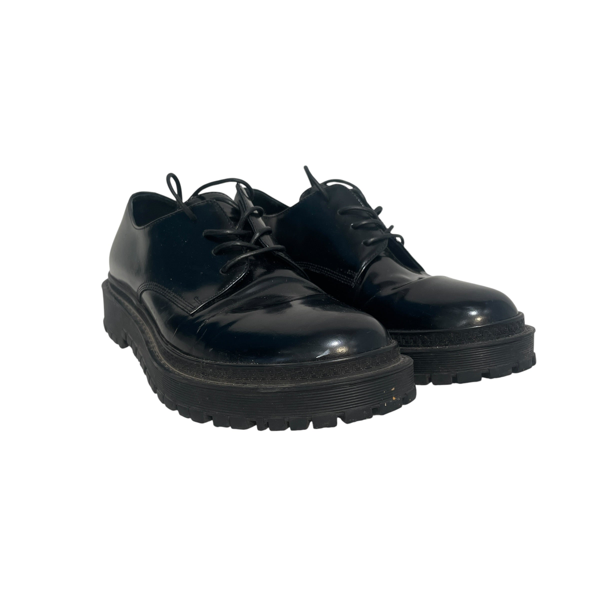 VERSACE/Dress Shoes/EU 40/Leather/BLK/Derby view 1