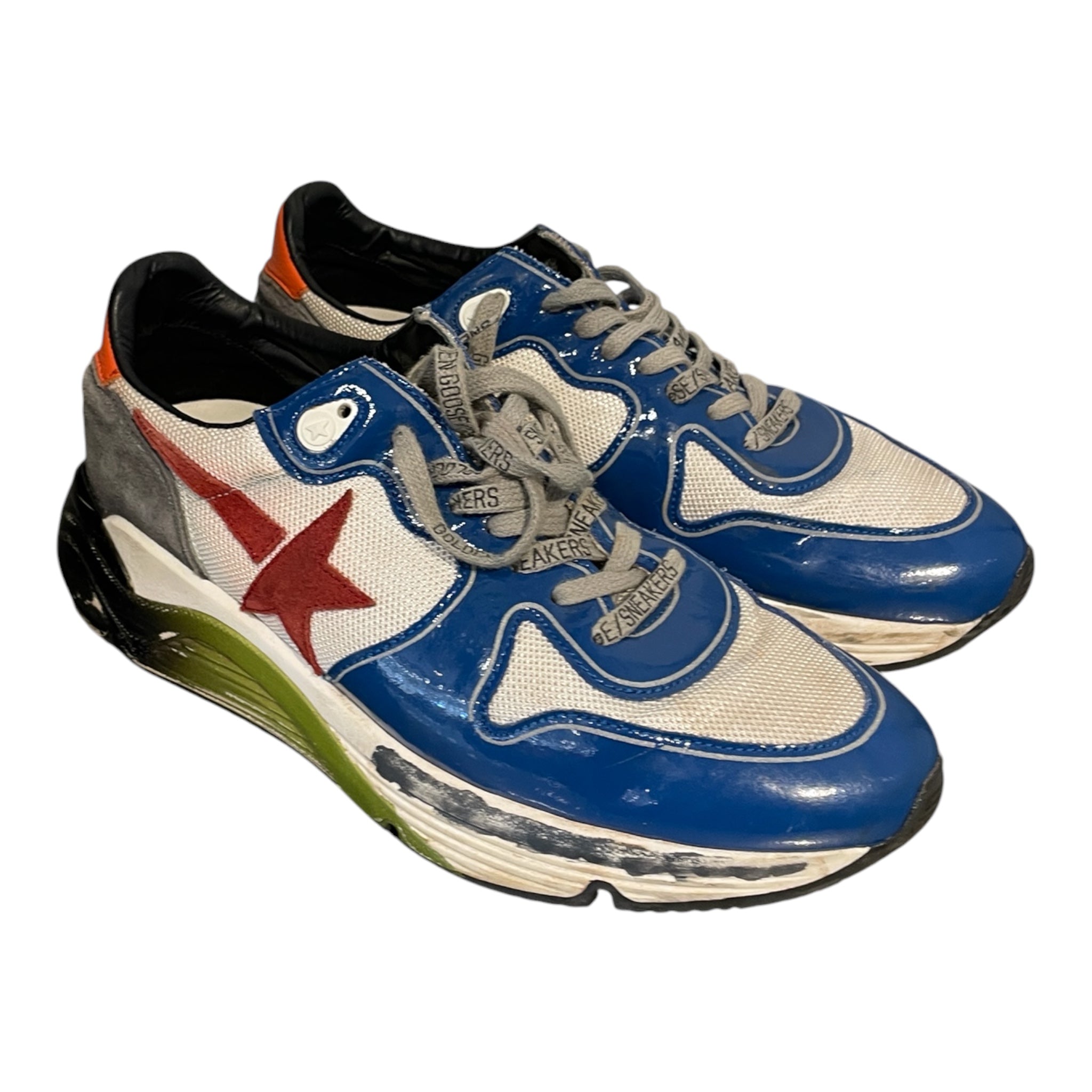 GOLDEN GOOSE/Low-Sneakers/US 9.5/Border/BLU/GGDB RUNNING LEATHERSTAR view 1