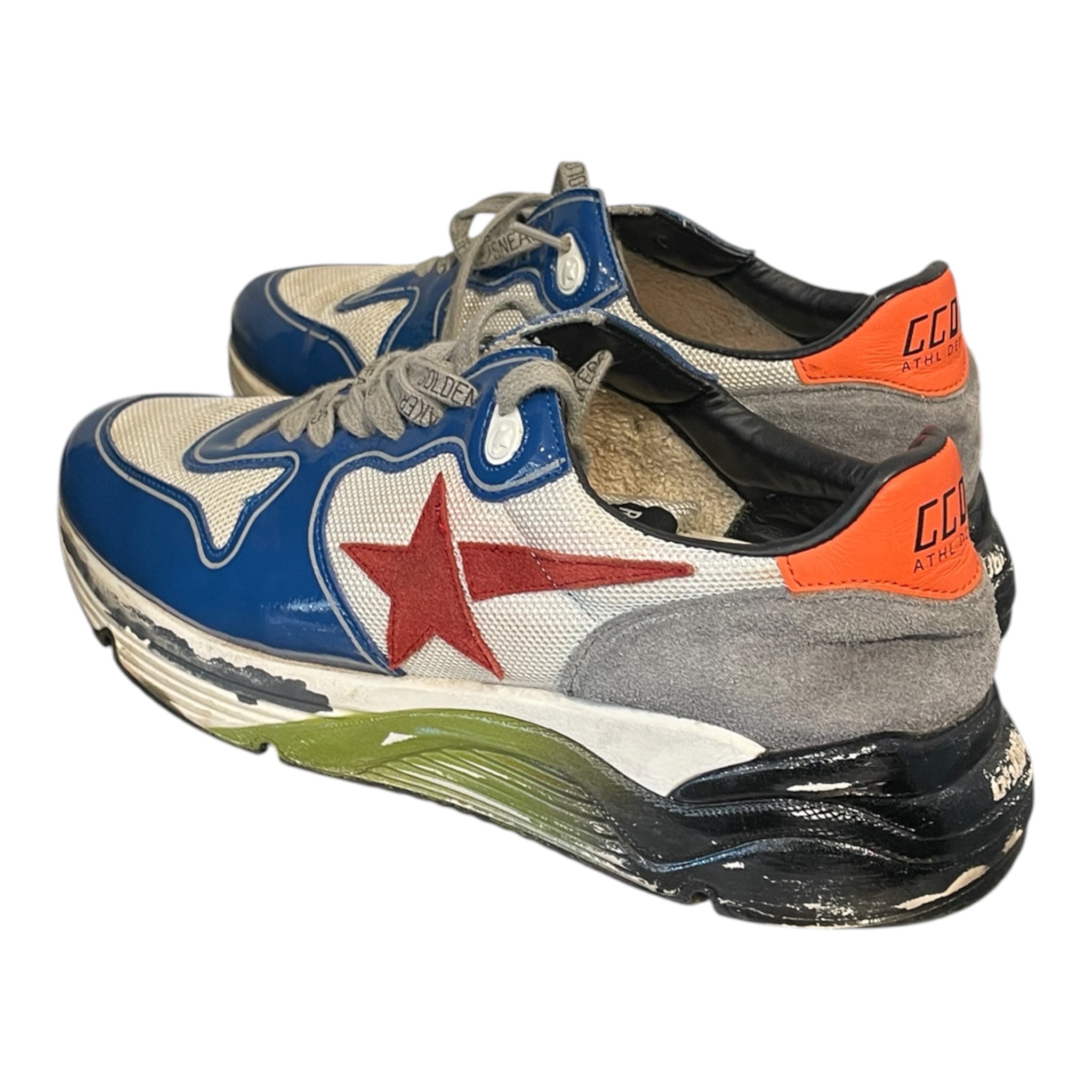 GOLDEN GOOSE/Low-Sneakers/US 9.5/Border/BLU/GGDB RUNNING LEATHERSTAR view 2