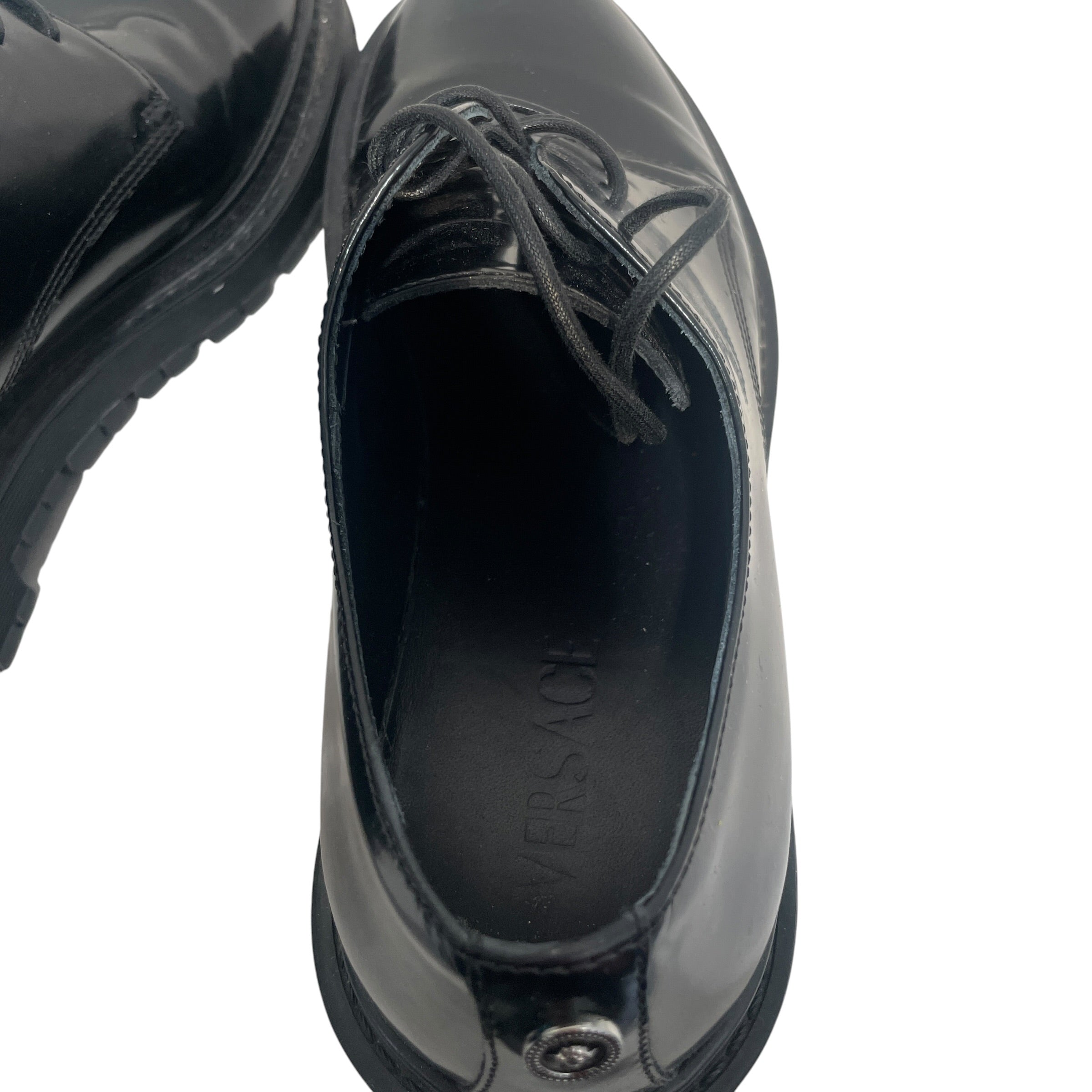 VERSACE/Dress Shoes/EU 40/Leather/BLK/Derby view 4