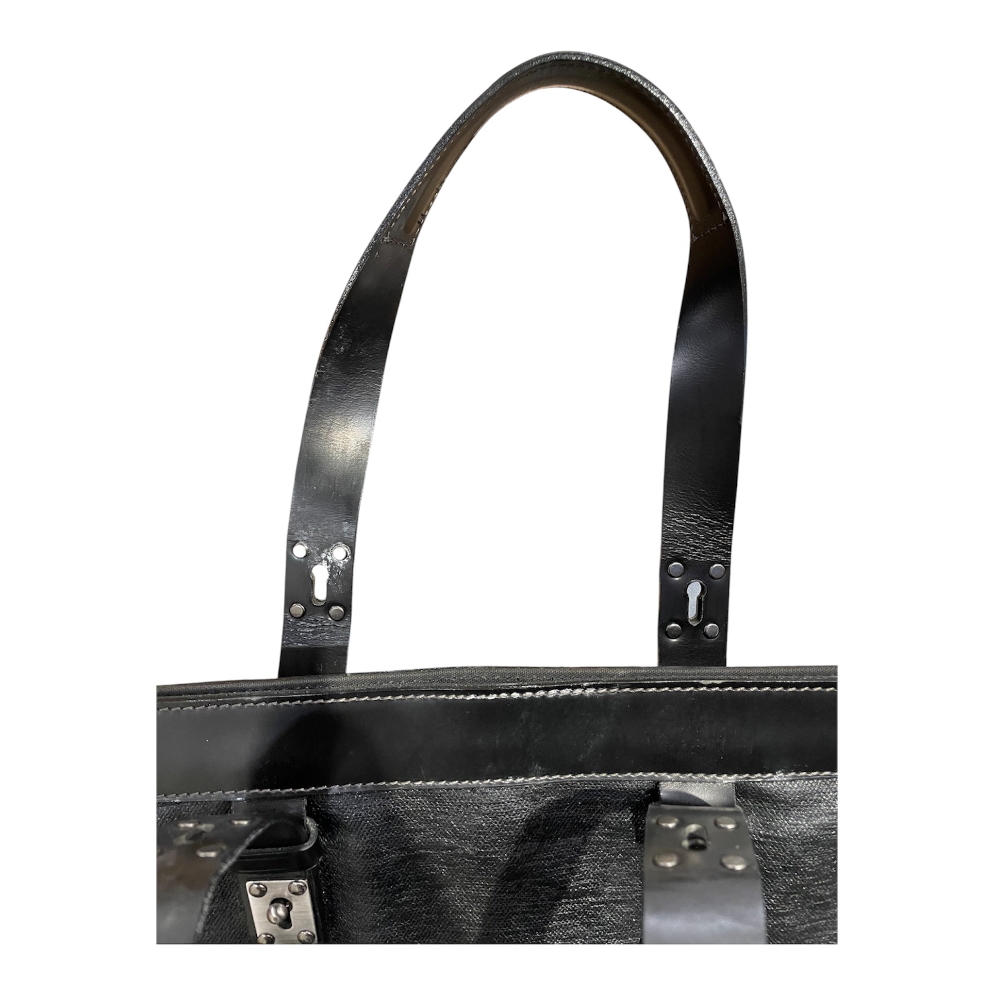 Jean Paul Gaultier/Tote Bag/OS/Leather/BLK/KEYHOLE WAX LEATHER TOTE view 6