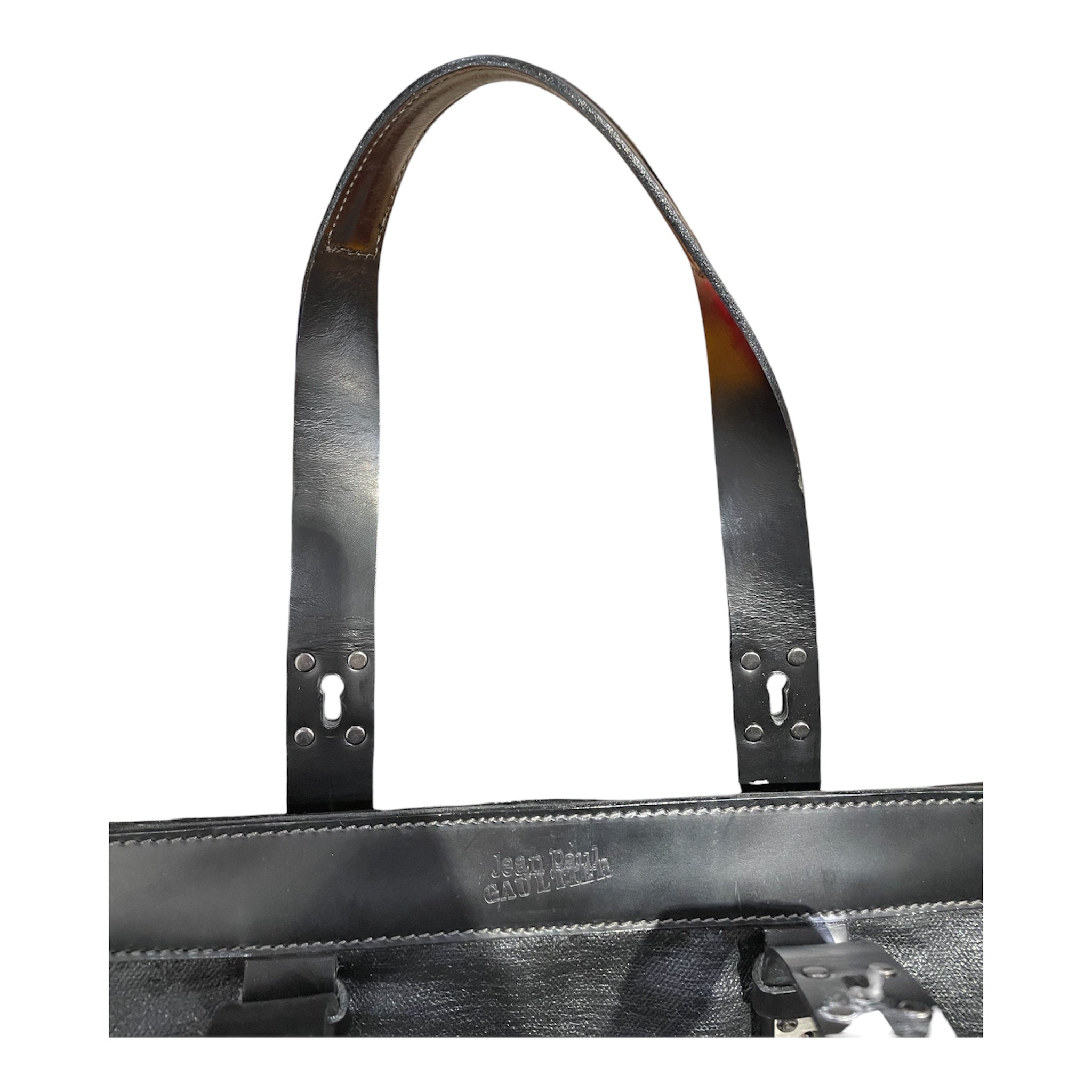 Jean Paul Gaultier/Tote Bag/OS/Leather/BLK/KEYHOLE WAX LEATHER TOTE view 7