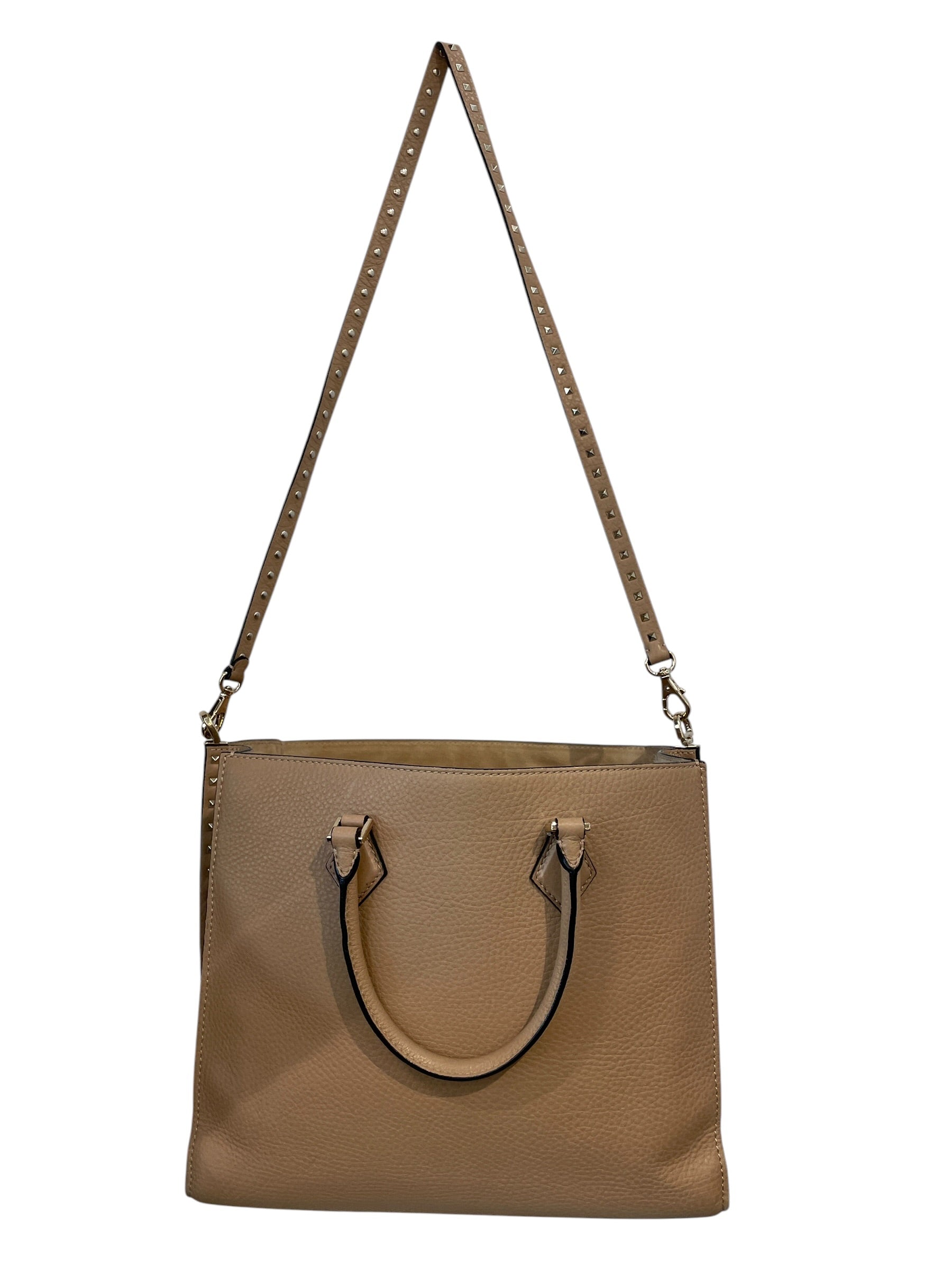 VALENTINO GARAVANI/Tote Bag/Leather/BEG/Rockstud Tote view 1